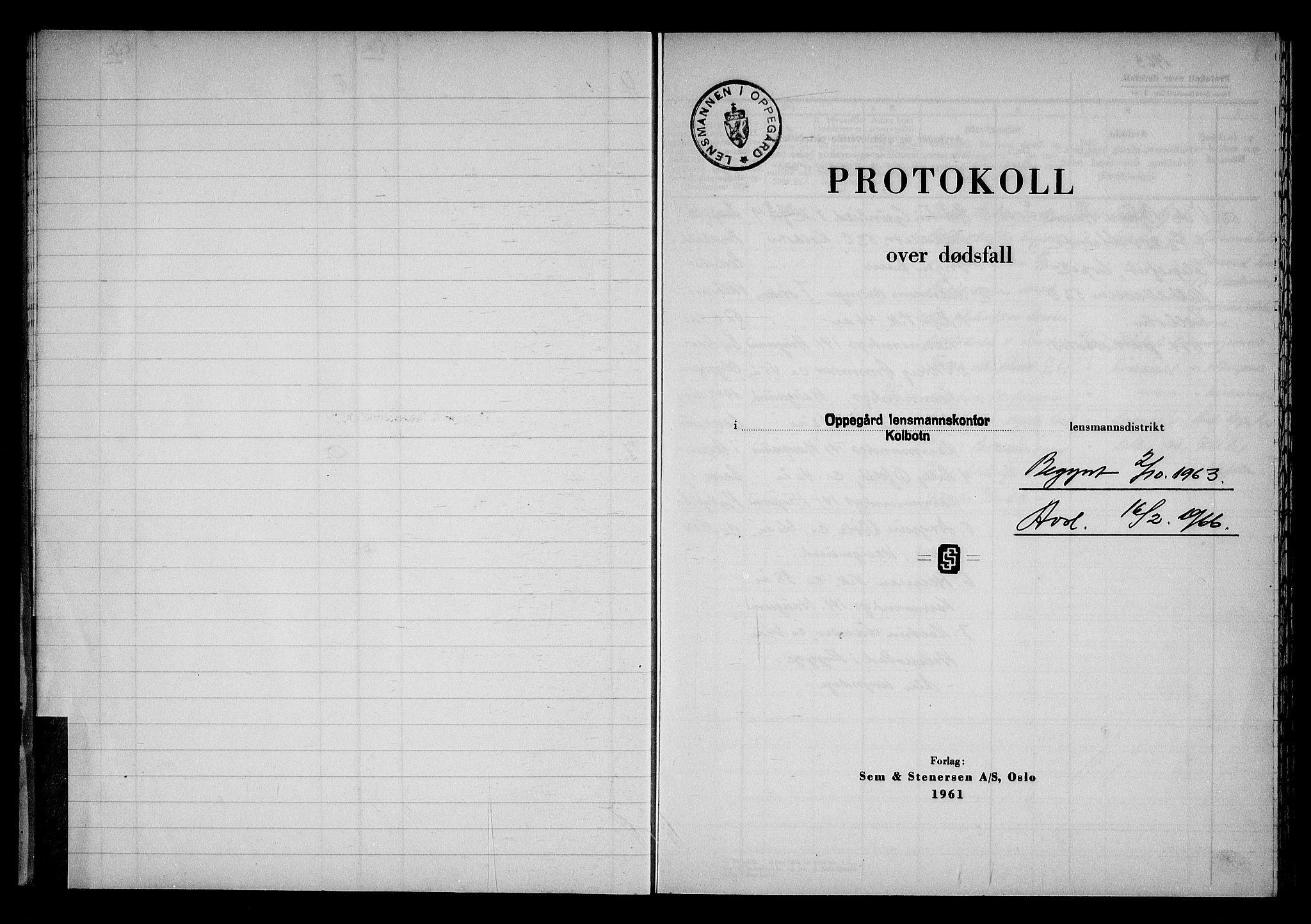 Oppegård lensmannskontor, AV/SAO-A-10186/H/Ha/L0010: Dødsfallsprotokoll, 1963-1966