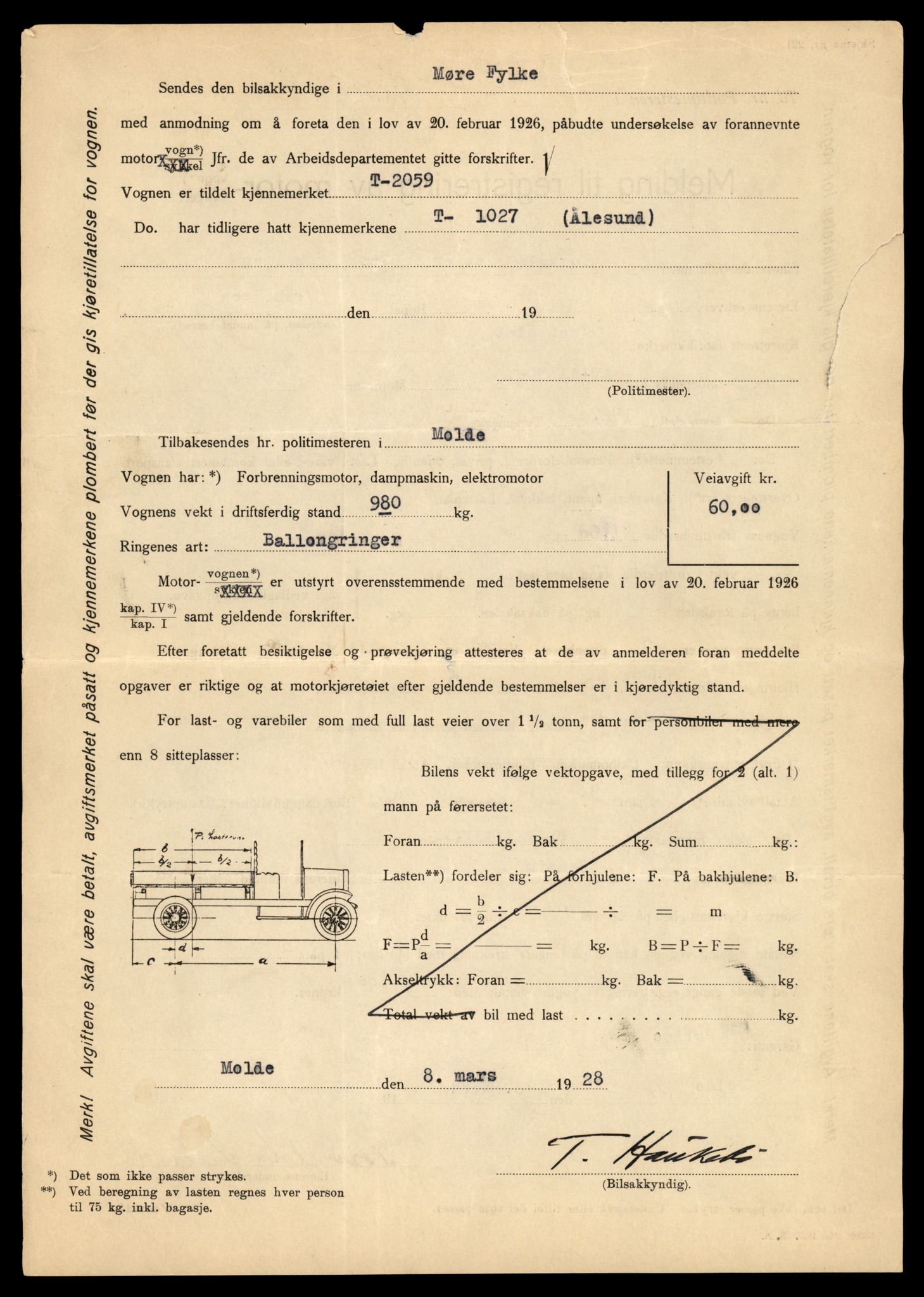 Møre og Romsdal vegkontor - Ålesund trafikkstasjon, AV/SAT-A-4099/F/Fe/L0015: Registreringskort for kjøretøy T 1700 - T 1850, 1927-1998, s. 1468