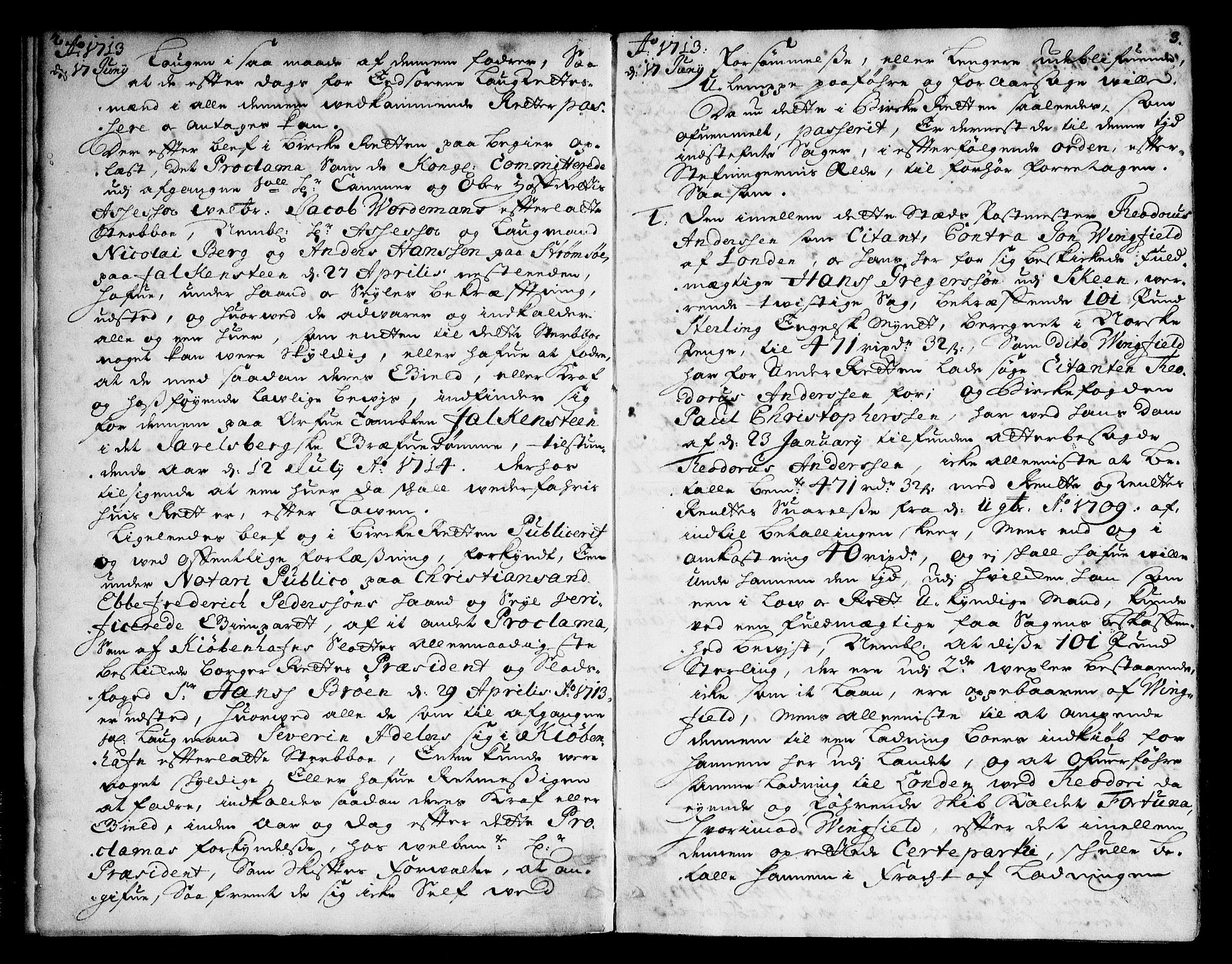 Larvik overbirkerett, AV/SAKO-A-802/F/Fa/L0004: Tingbok, 1713-1725, s. 2-3