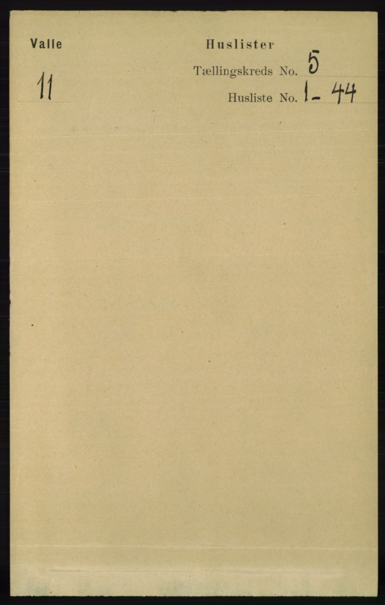 RA, Folketelling 1891 for 0940 Valle herred, 1891, s. 1281