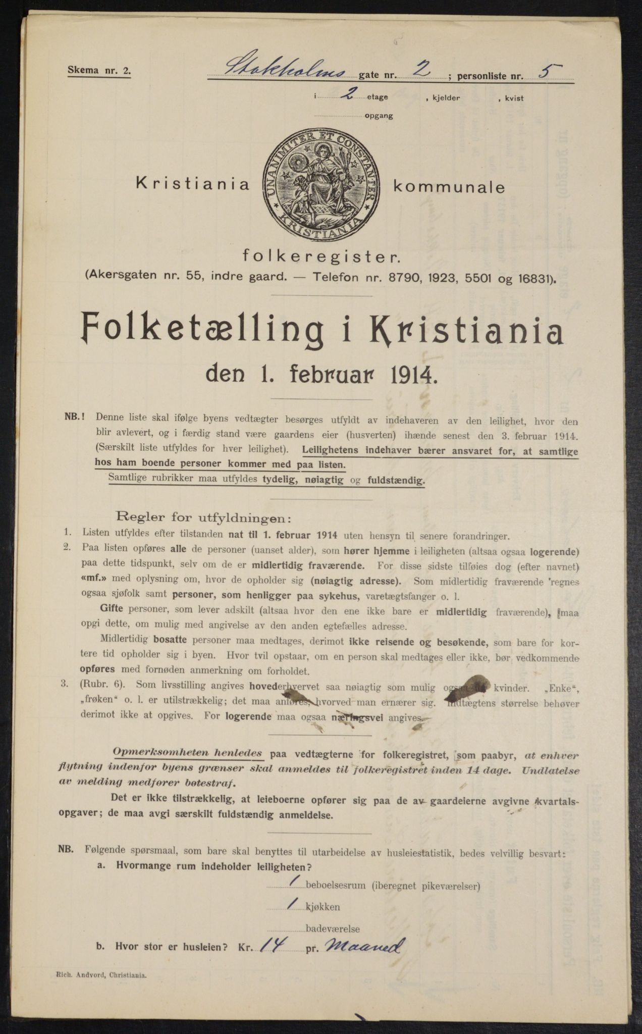 OBA, Kommunal folketelling 1.2.1914 for Kristiania, 1914, s. 103030