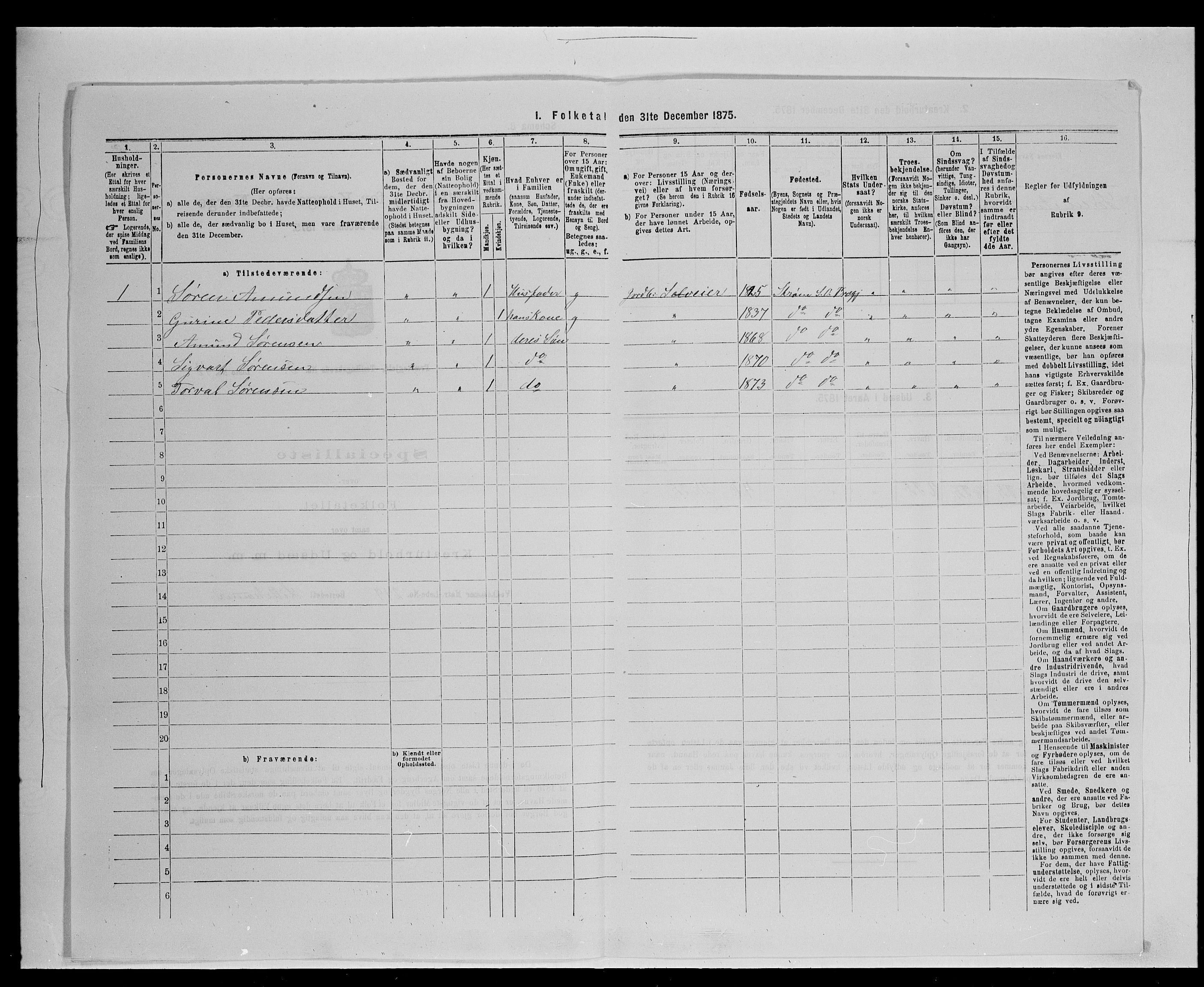 SAH, Folketelling 1875 for 0419P Sør-Odal prestegjeld, 1875, s. 407