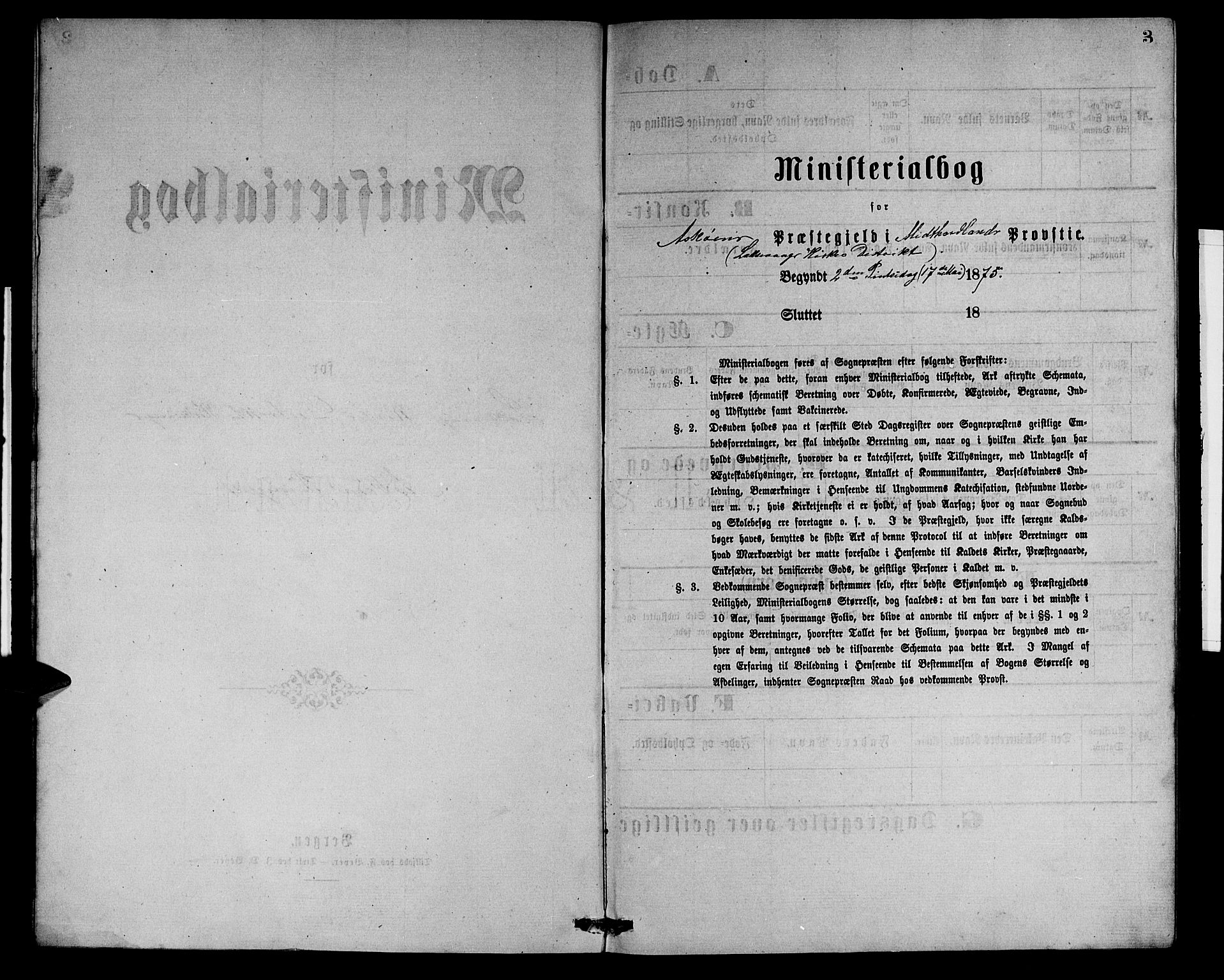 Laksevåg Sokneprestembete, SAB/A-76501/H/Ha/Hab/Haba/L0001: Klokkerbok nr. A 1, 1875-1877, s. 3