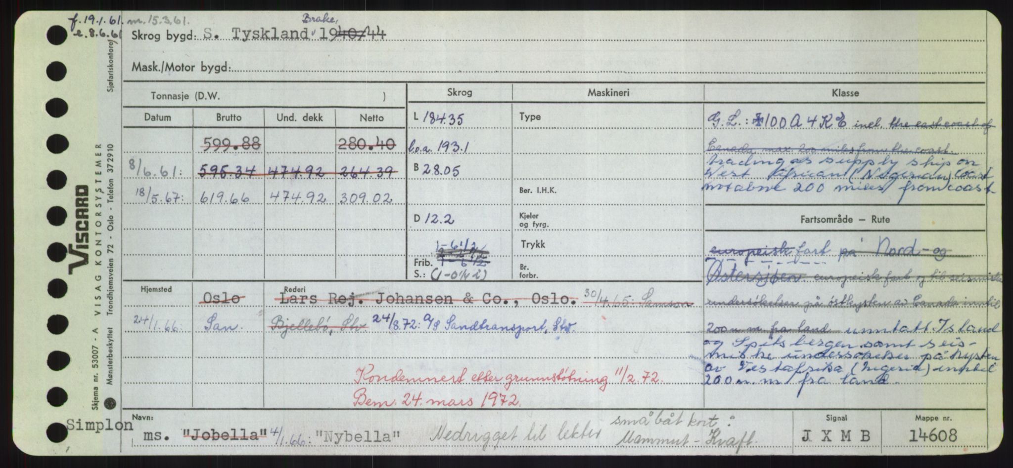 Sjøfartsdirektoratet med forløpere, Skipsmålingen, RA/S-1627/H/Hd/L0027: Fartøy, Norhop-Nør, s. 333