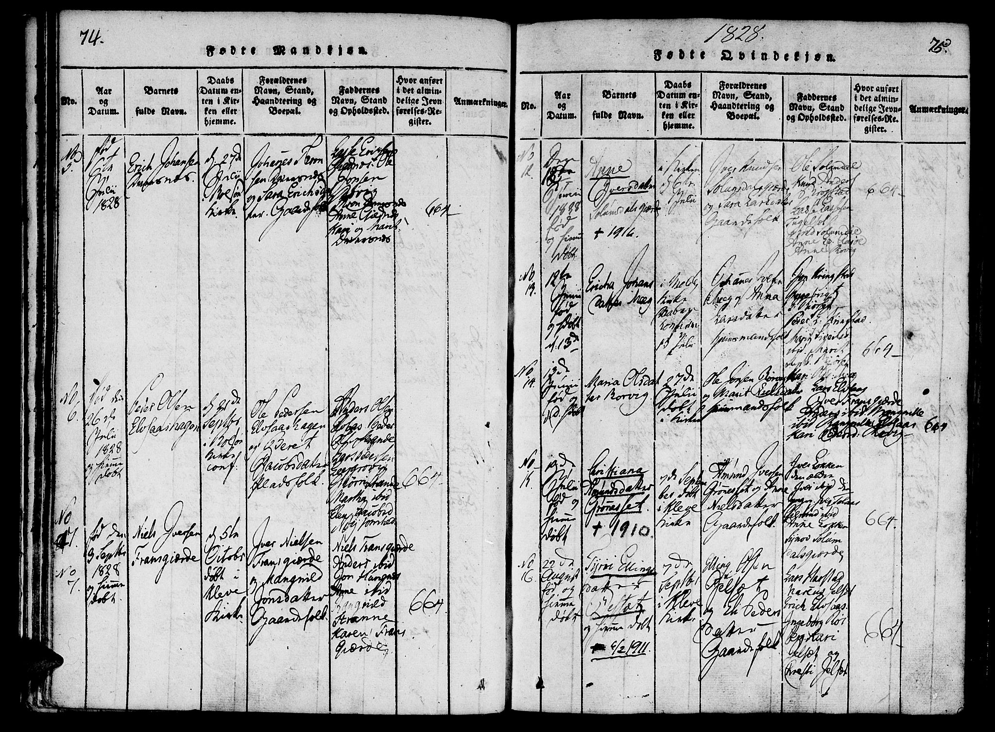 Ministerialprotokoller, klokkerbøker og fødselsregistre - Møre og Romsdal, AV/SAT-A-1454/555/L0652: Ministerialbok nr. 555A03, 1817-1843, s. 74-75