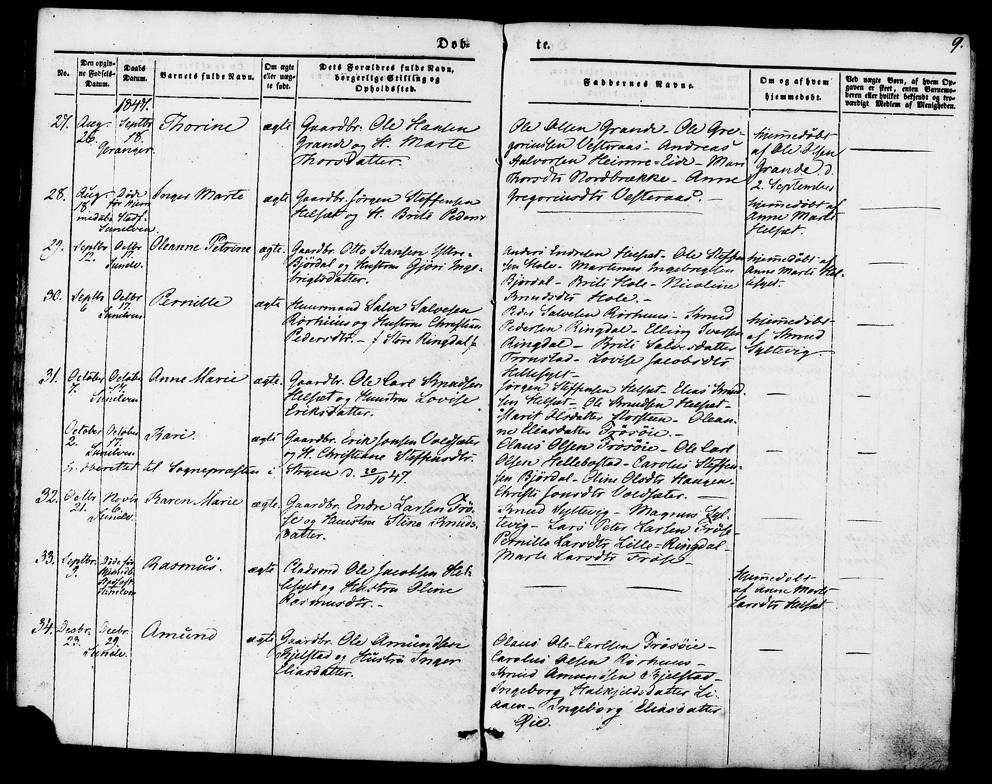 Ministerialprotokoller, klokkerbøker og fødselsregistre - Møre og Romsdal, AV/SAT-A-1454/517/L0222: Ministerialbok nr. 517A02, 1846-1862, s. 9