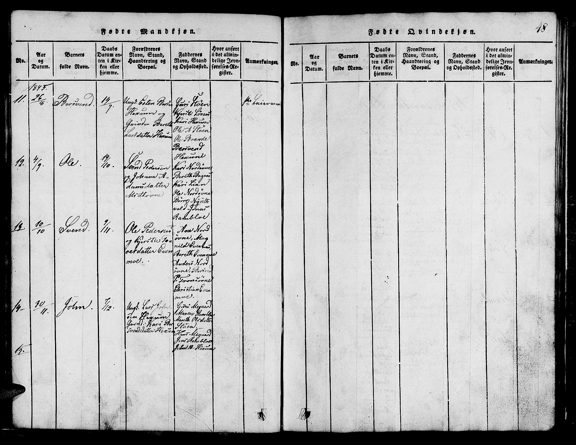 Ministerialprotokoller, klokkerbøker og fødselsregistre - Sør-Trøndelag, SAT/A-1456/685/L0976: Klokkerbok nr. 685C01, 1817-1878, s. 48