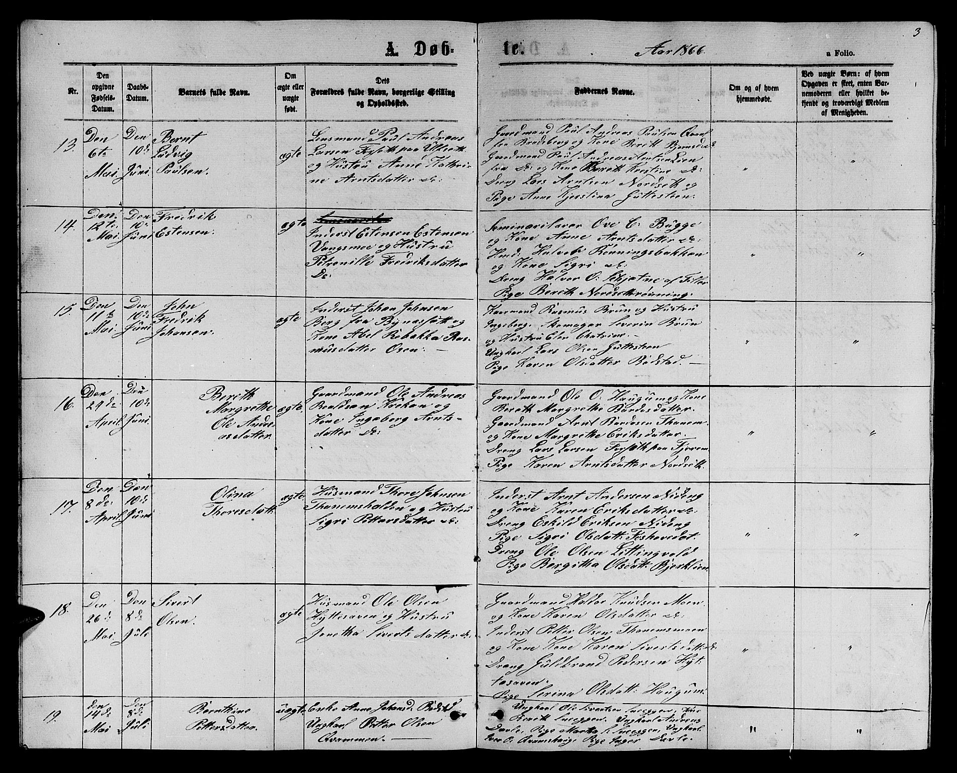 Ministerialprotokoller, klokkerbøker og fødselsregistre - Sør-Trøndelag, SAT/A-1456/618/L0451: Klokkerbok nr. 618C02, 1865-1883, s. 3