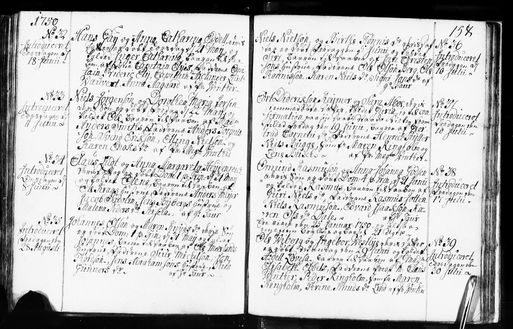 Domkirken sokneprestkontor, AV/SAST-A-101812/001/30/30BB/L0003: Klokkerbok nr. B 3, 1733-1751, s. 158