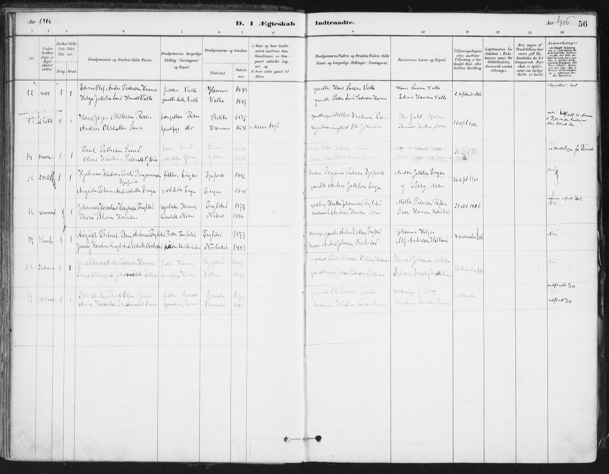 Ministerialprotokoller, klokkerbøker og fødselsregistre - Nordland, SAT/A-1459/838/L0553: Ministerialbok nr. 838A11, 1880-1910, s. 56