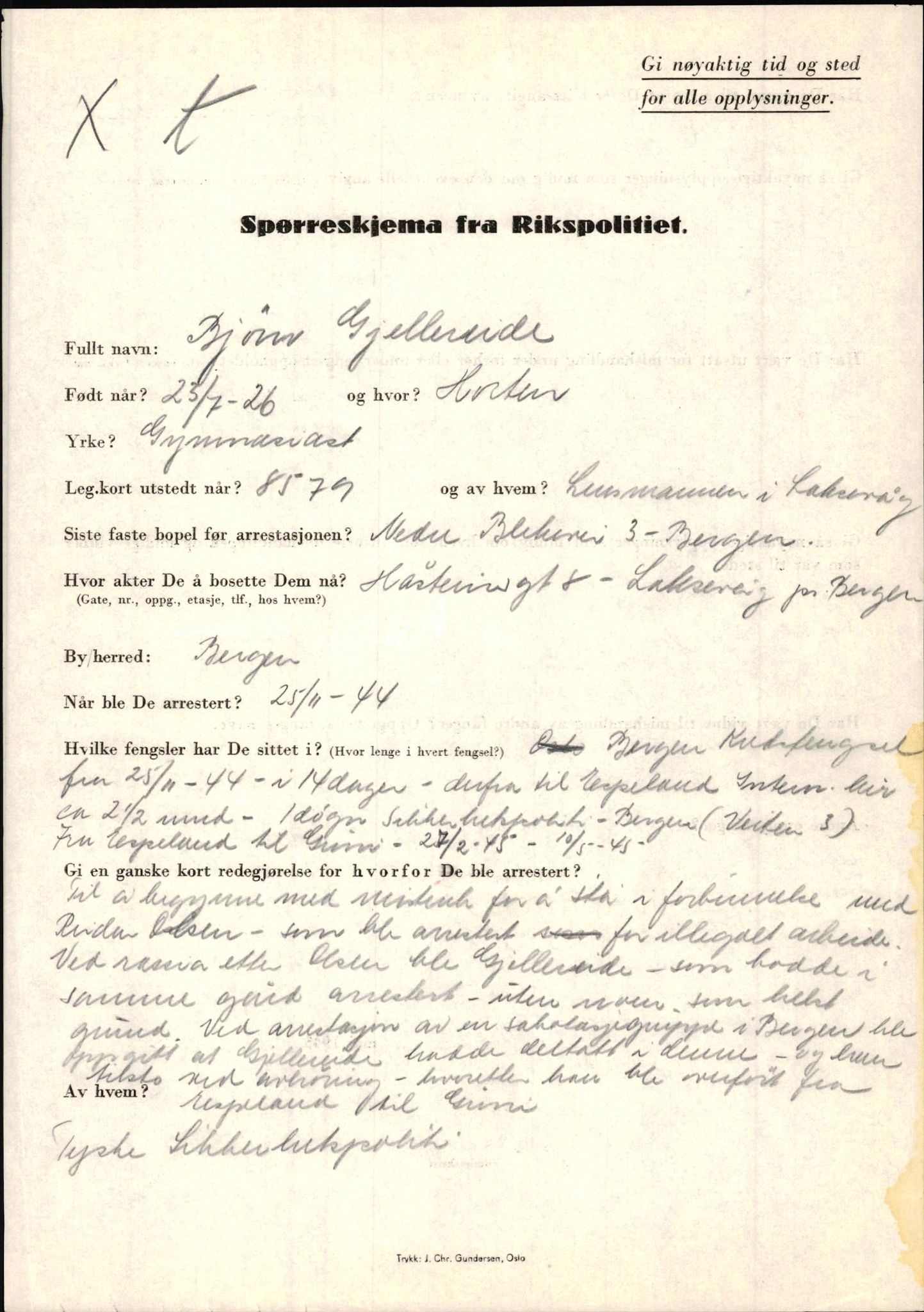 Rikspolitisjefen, AV/RA-S-1560/L/L0005: Gidske, Peder Martin -  Hansell, Georg, 1940-1945, s. 45