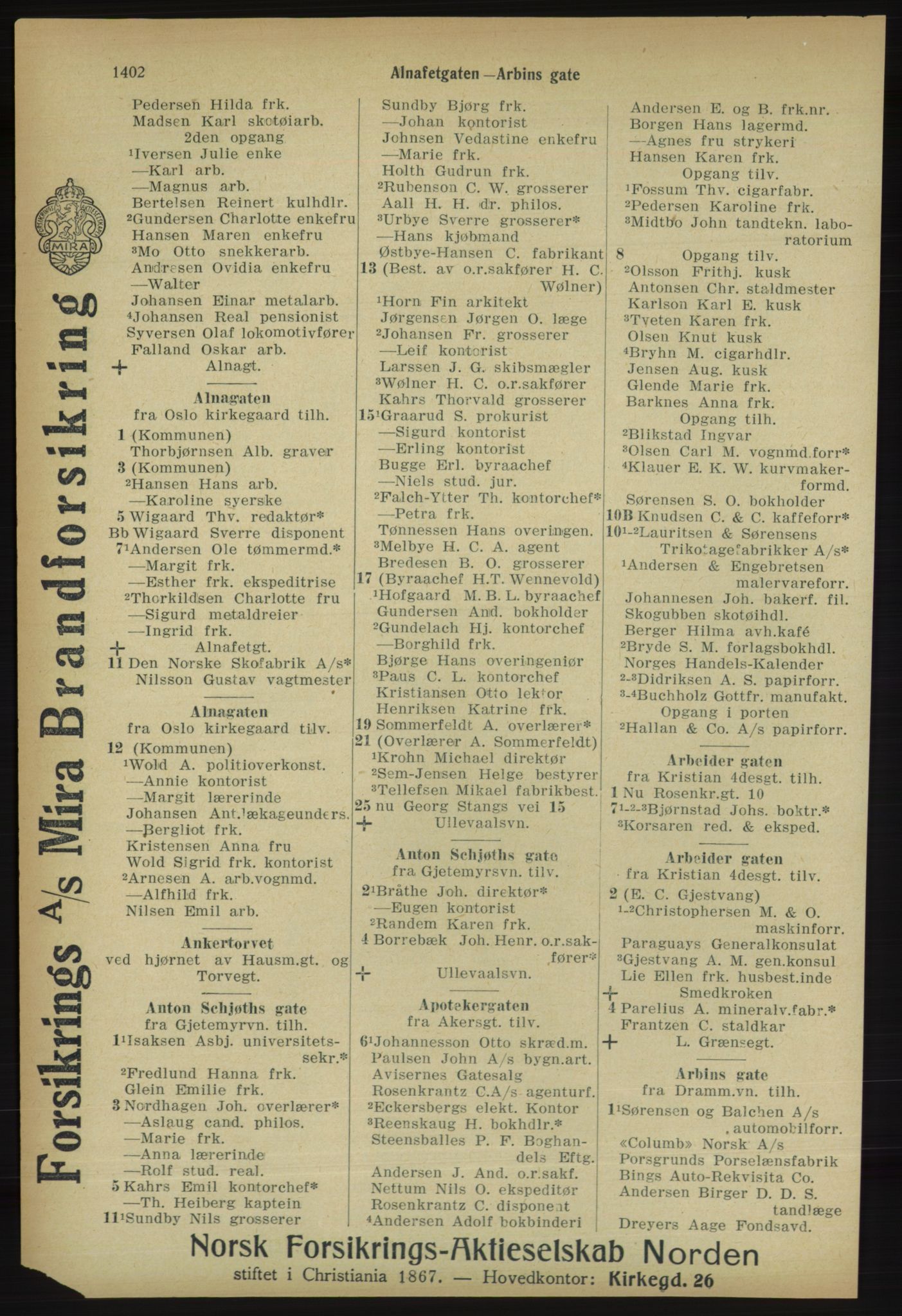 Kristiania/Oslo adressebok, PUBL/-, 1918, s. 1555