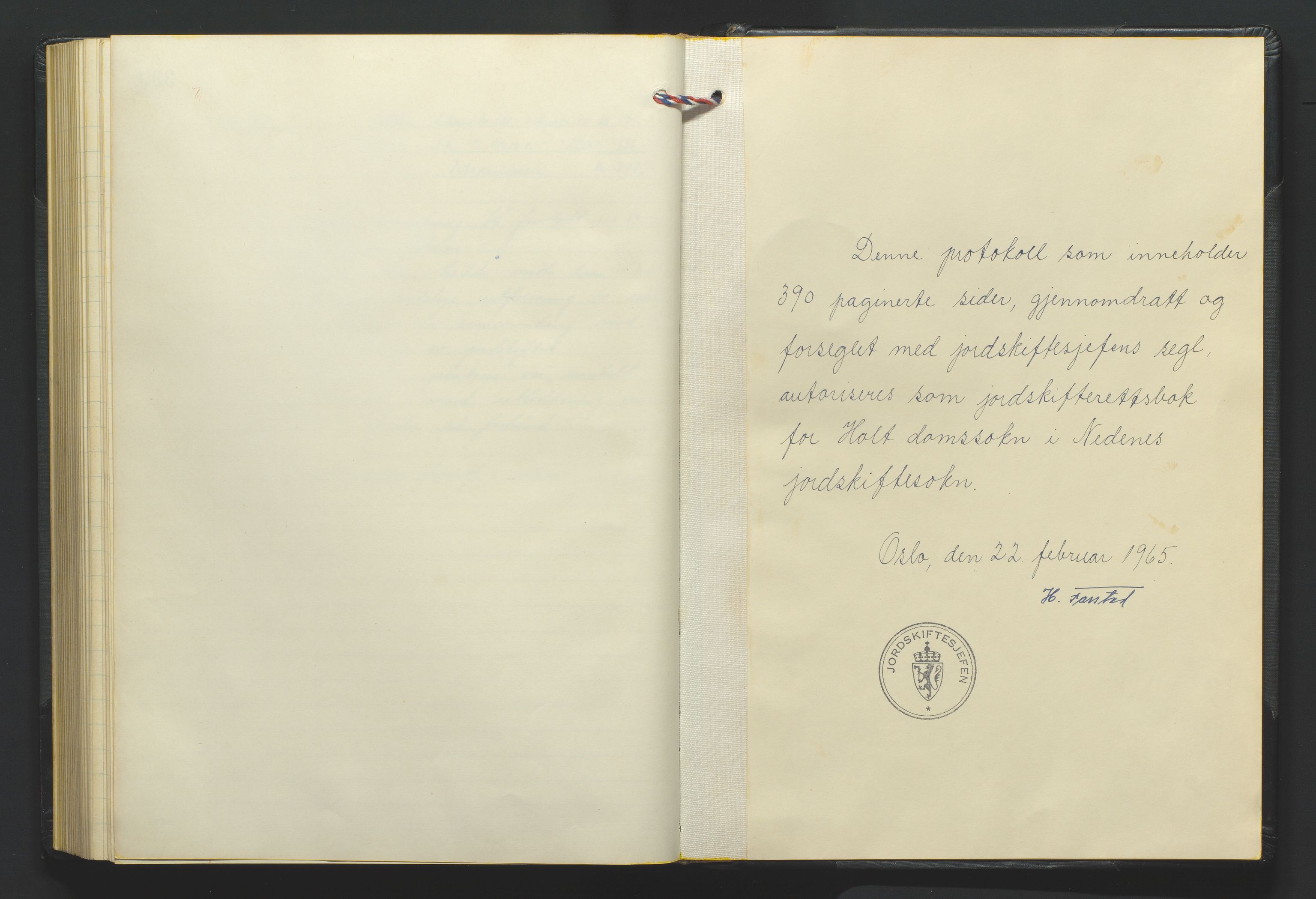 Nedenes jordskifterett, AV/SAK-1541-0007/F/Fa/Faa/L0009: Jordskifteprotokoll med gårdsregister, Holt domssokn nr 25, 1966-1969