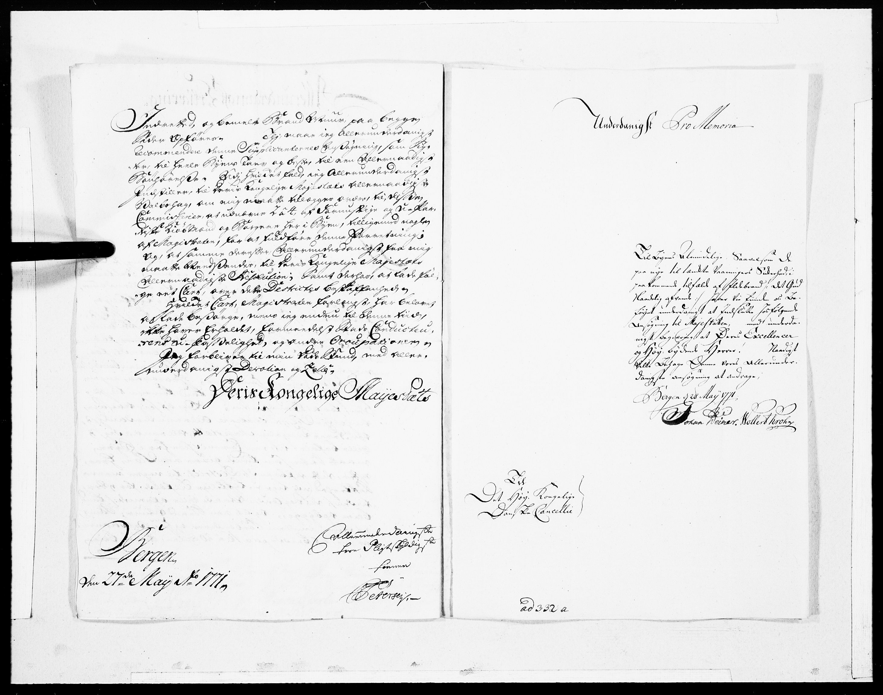 Danske Kanselli 1572-1799, AV/RA-EA-3023/F/Fc/Fcc/Fcca/L0205: Norske innlegg 1572-1799, 1771, s. 207