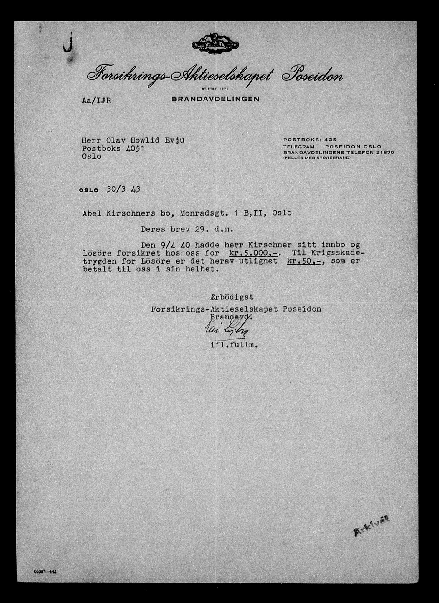 Justisdepartementet, Tilbakeføringskontoret for inndratte formuer, AV/RA-S-1564/H/Hc/Hcc/L0951: --, 1945-1947, s. 359