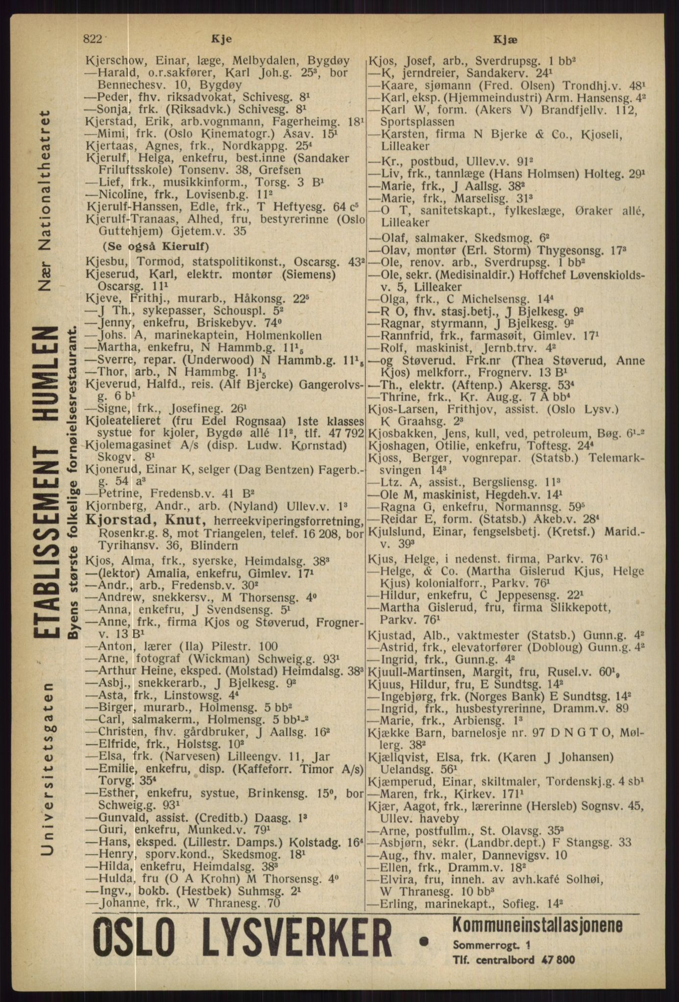 Kristiania/Oslo adressebok, PUBL/-, 1936, s. 822