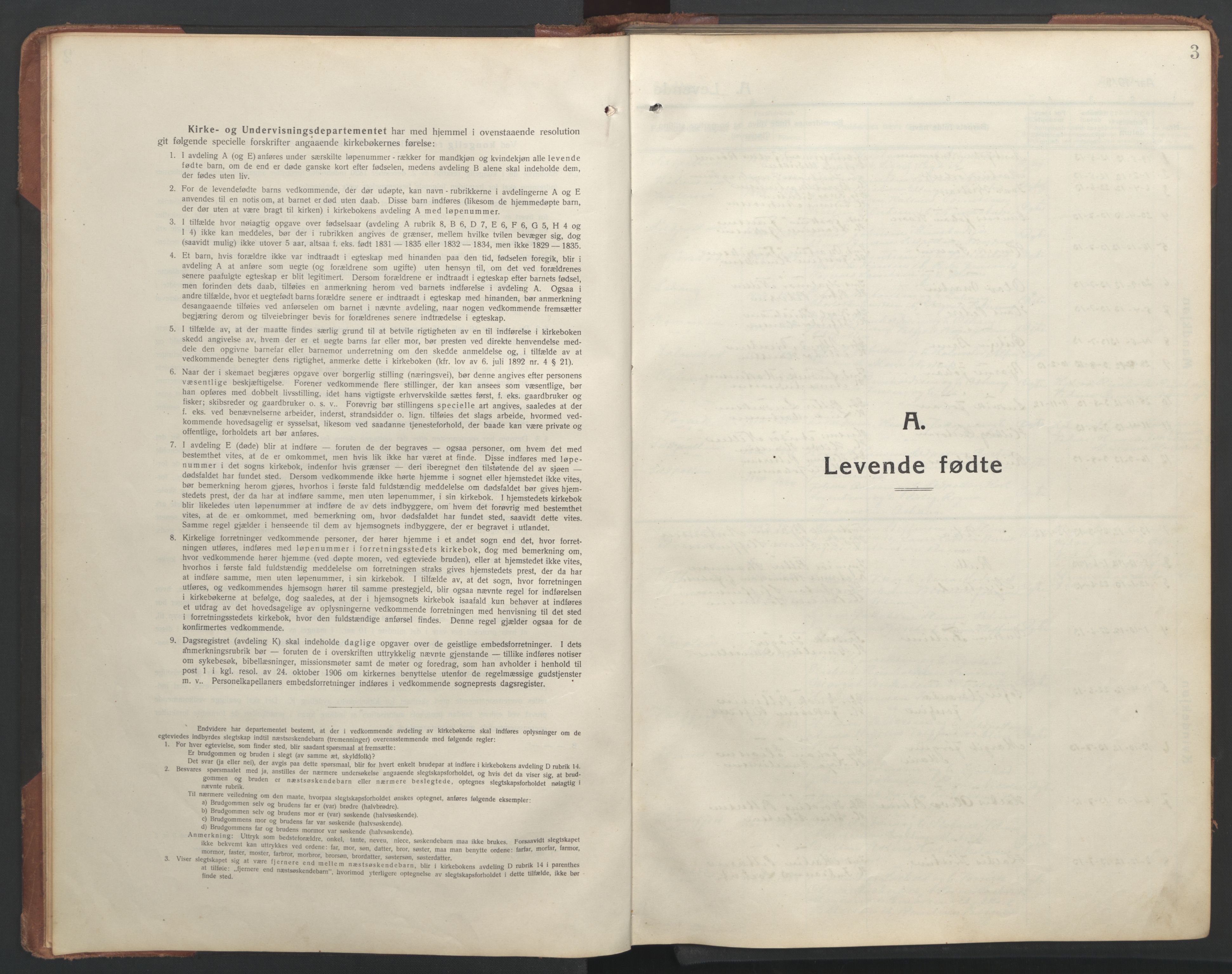 Ministerialprotokoller, klokkerbøker og fødselsregistre - Nordland, AV/SAT-A-1459/890/L1291: Klokkerbok nr. 890C02, 1913-1954, s. 3