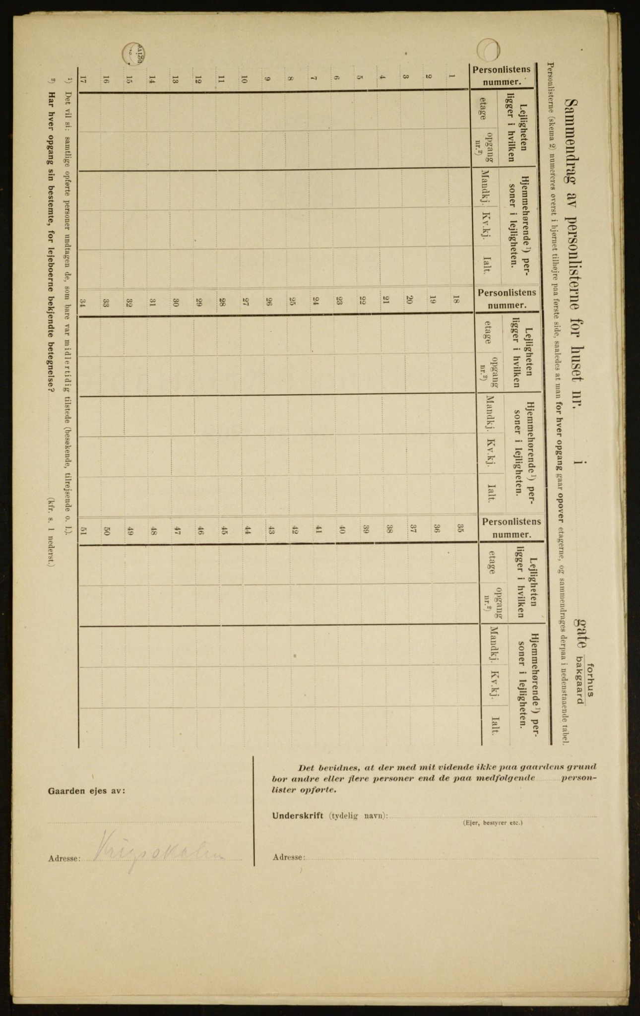 OBA, Kommunal folketelling 1.2.1909 for Kristiania kjøpstad, 1909, s. 80366