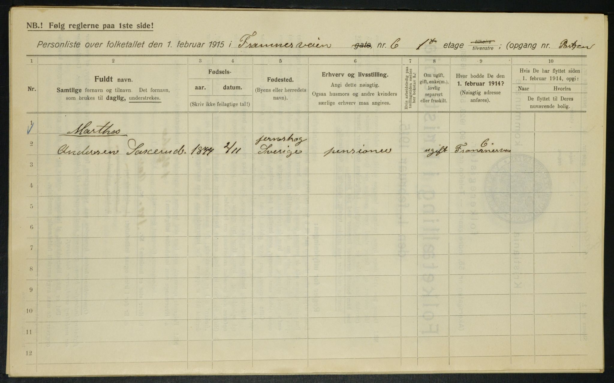 OBA, Kommunal folketelling 1.2.1915 for Kristiania, 1915, s. 24932