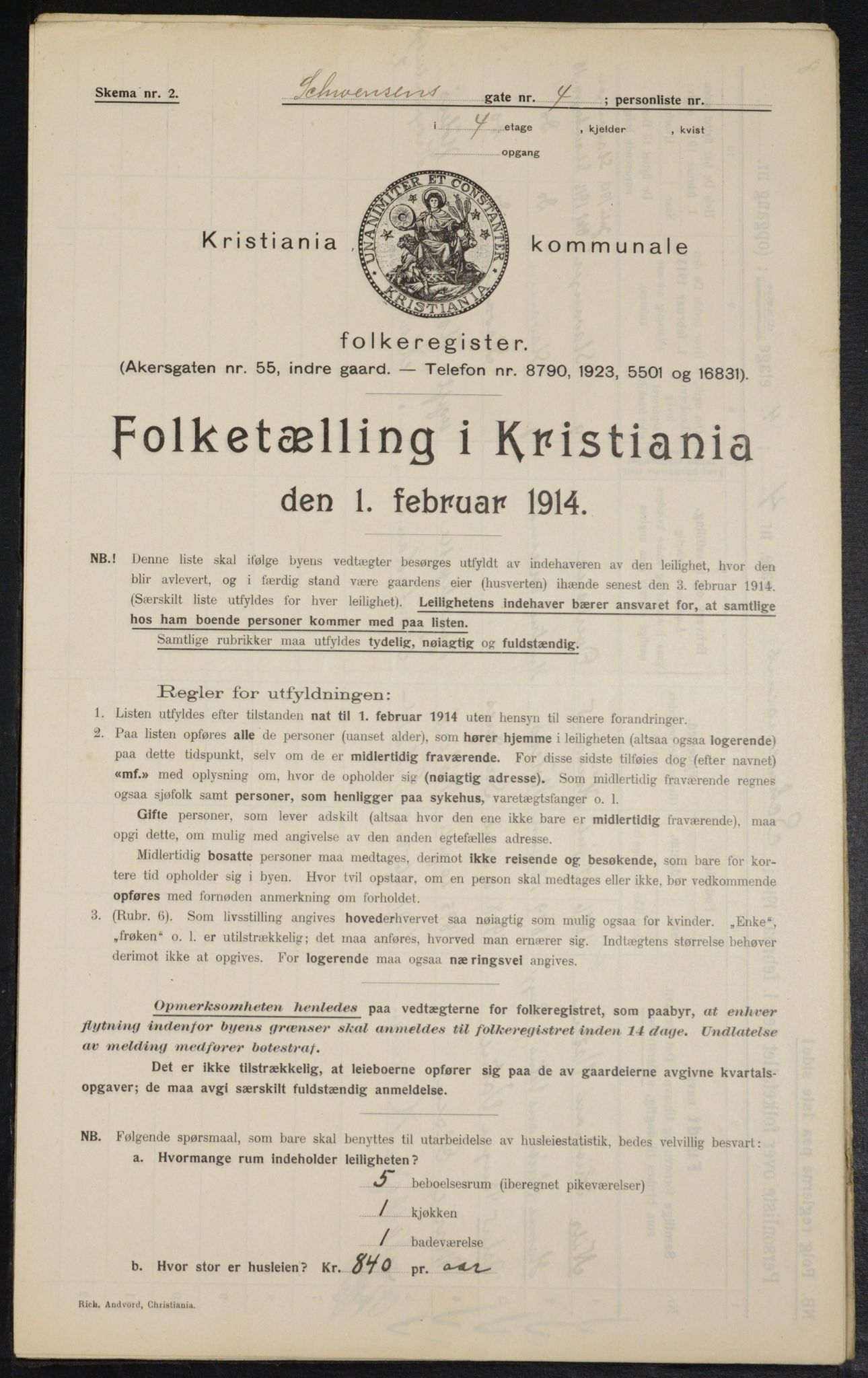 OBA, Kommunal folketelling 1.2.1914 for Kristiania, 1914, s. 92506