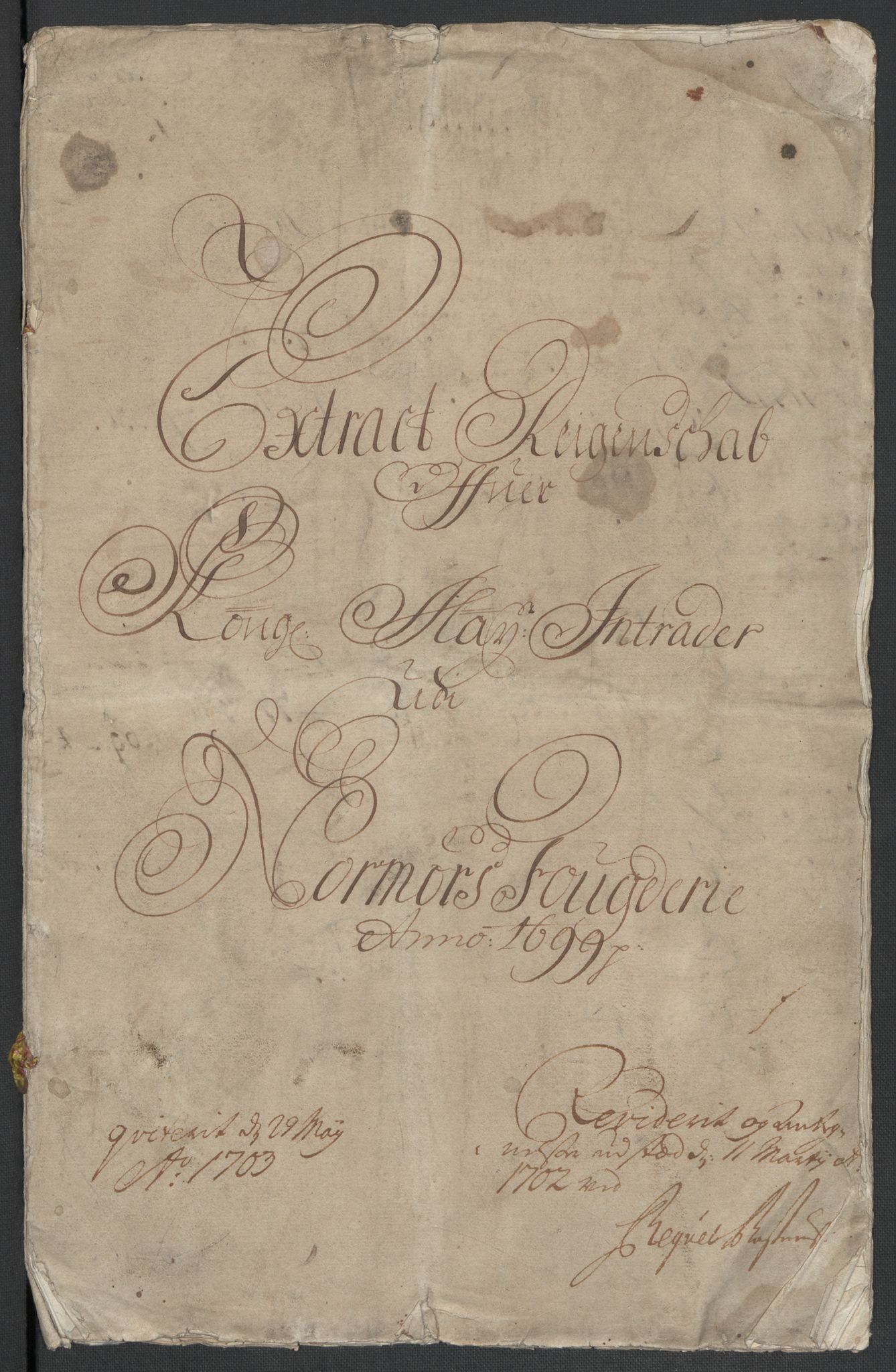 Rentekammeret inntil 1814, Reviderte regnskaper, Fogderegnskap, RA/EA-4092/R56/L3738: Fogderegnskap Nordmøre, 1699, s. 5