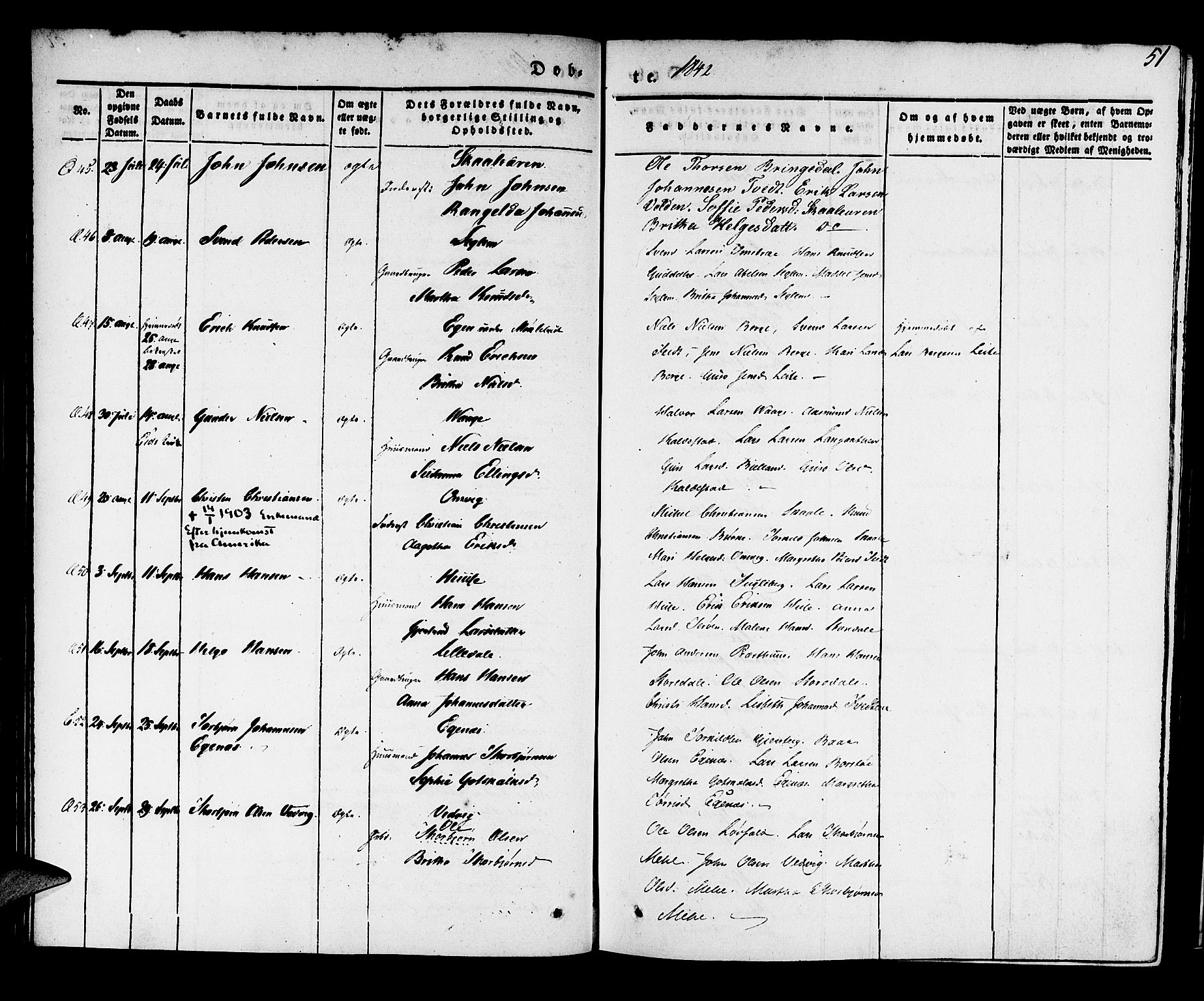 Kvinnherad sokneprestembete, AV/SAB-A-76401/H/Haa: Ministerialbok nr. A 6, 1835-1843, s. 51