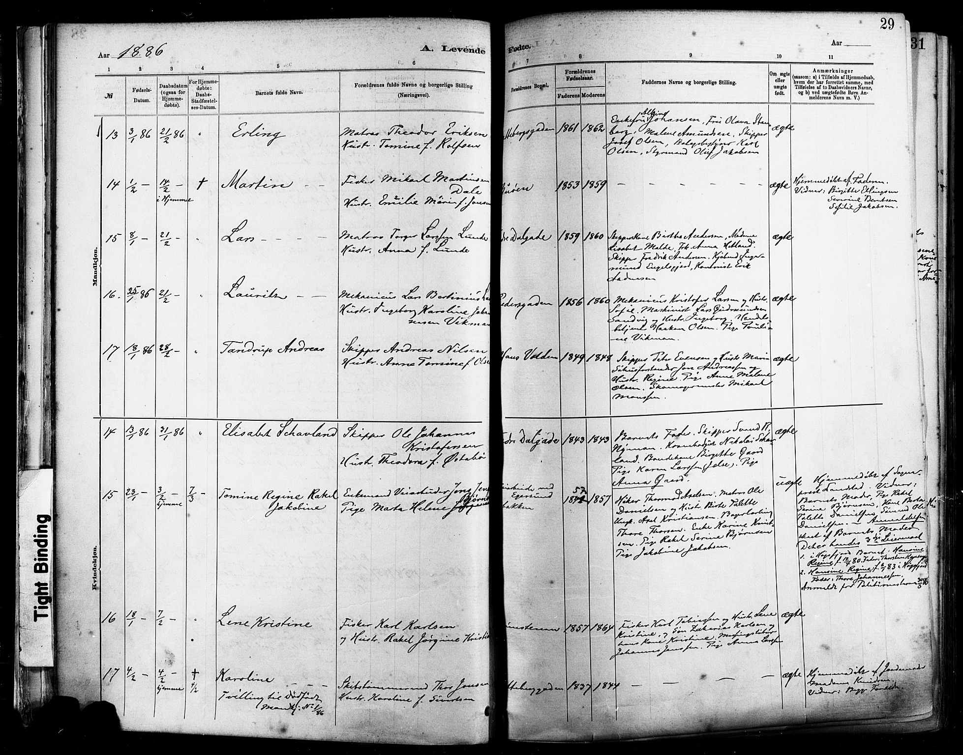 St. Johannes sokneprestkontor, AV/SAST-A-101814/001/30/30BA/L0001: Ministerialbok nr. A 1, 1885-1891, s. 29
