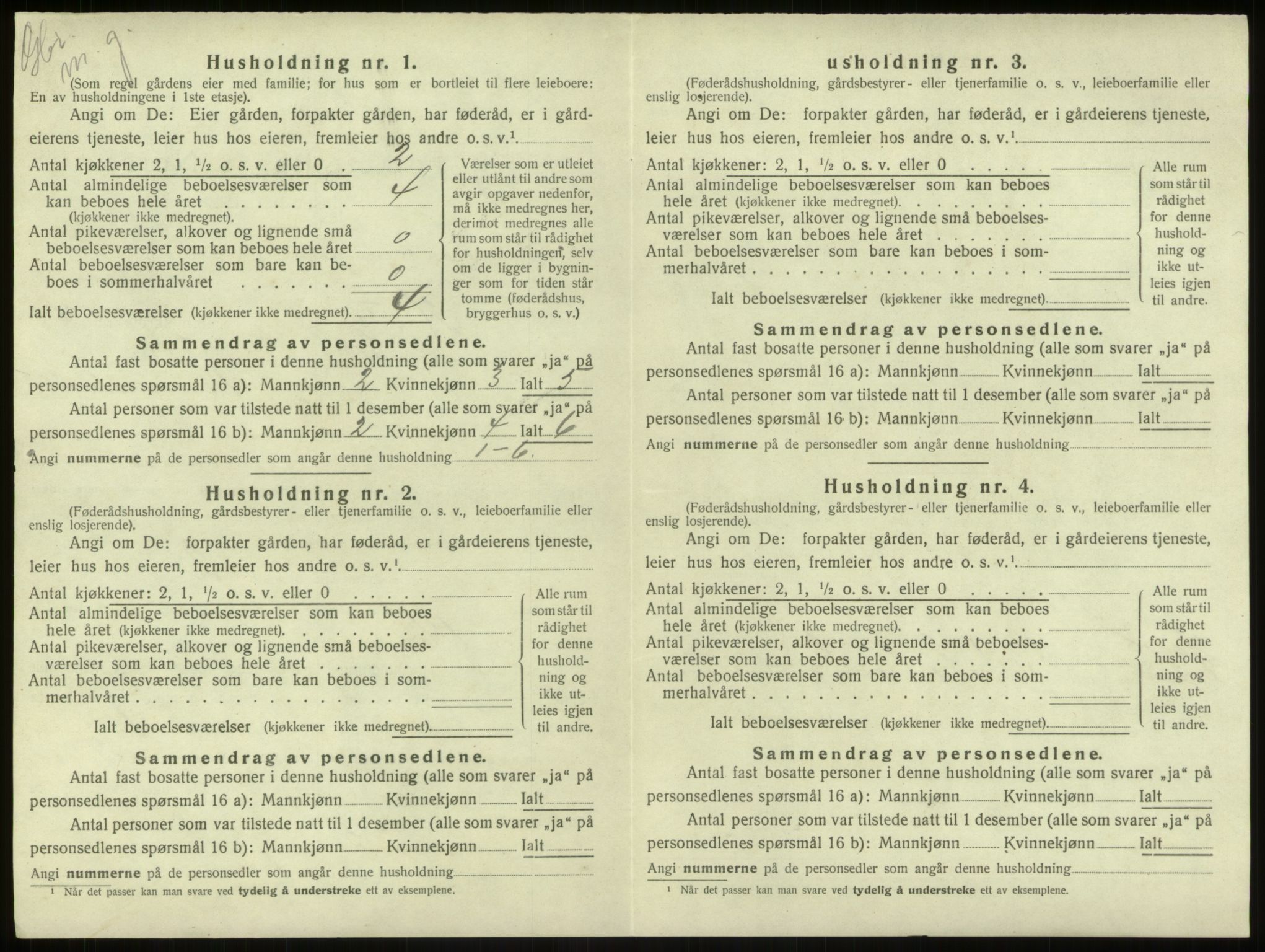 SAB, Folketelling 1920 for 1250 Haus herred, 1920, s. 315