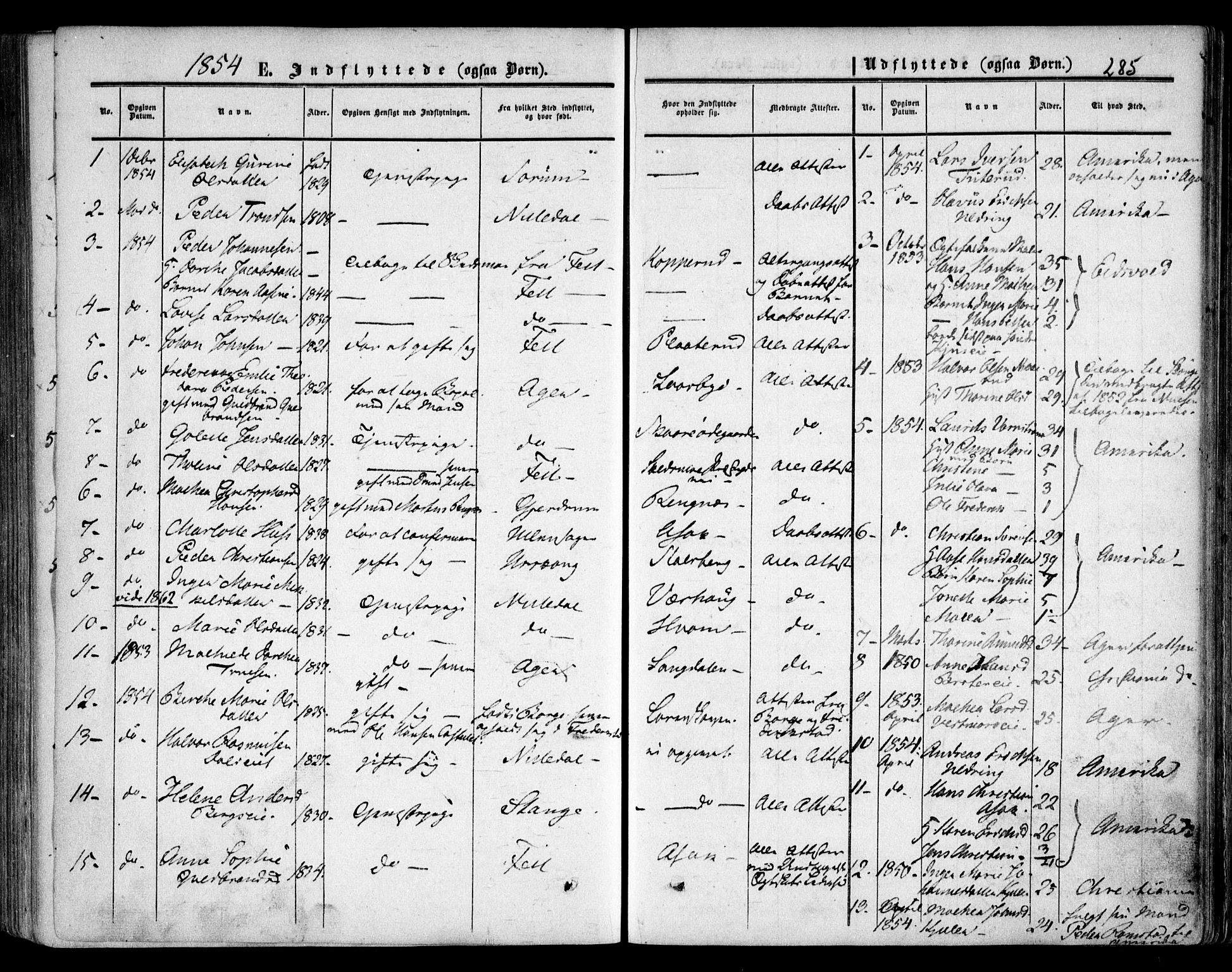 Skedsmo prestekontor Kirkebøker, AV/SAO-A-10033a/F/Fa/L0010: Ministerialbok nr. I 10, 1854-1865, s. 285