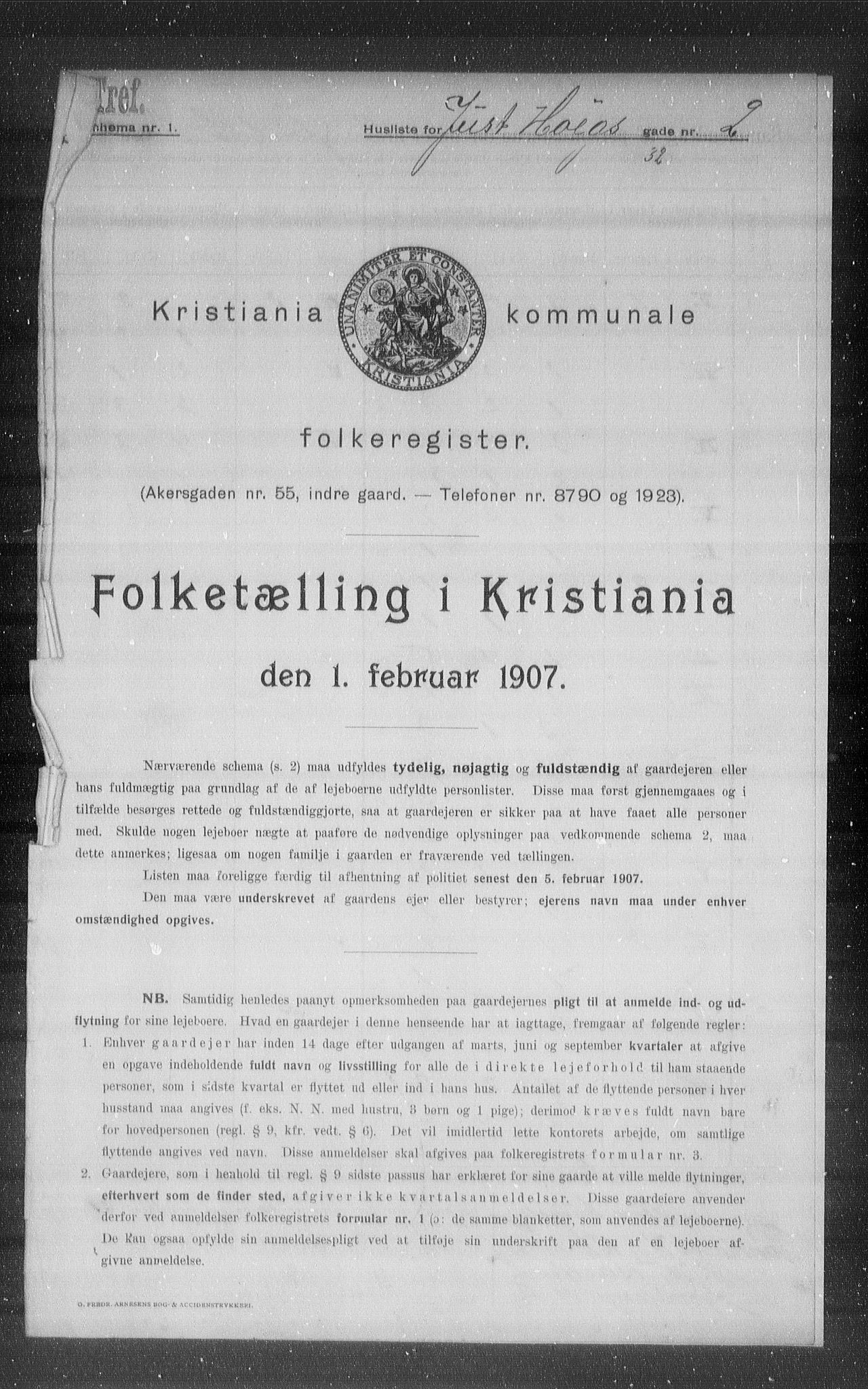OBA, Kommunal folketelling 1.2.1907 for Kristiania kjøpstad, 1907, s. 24270