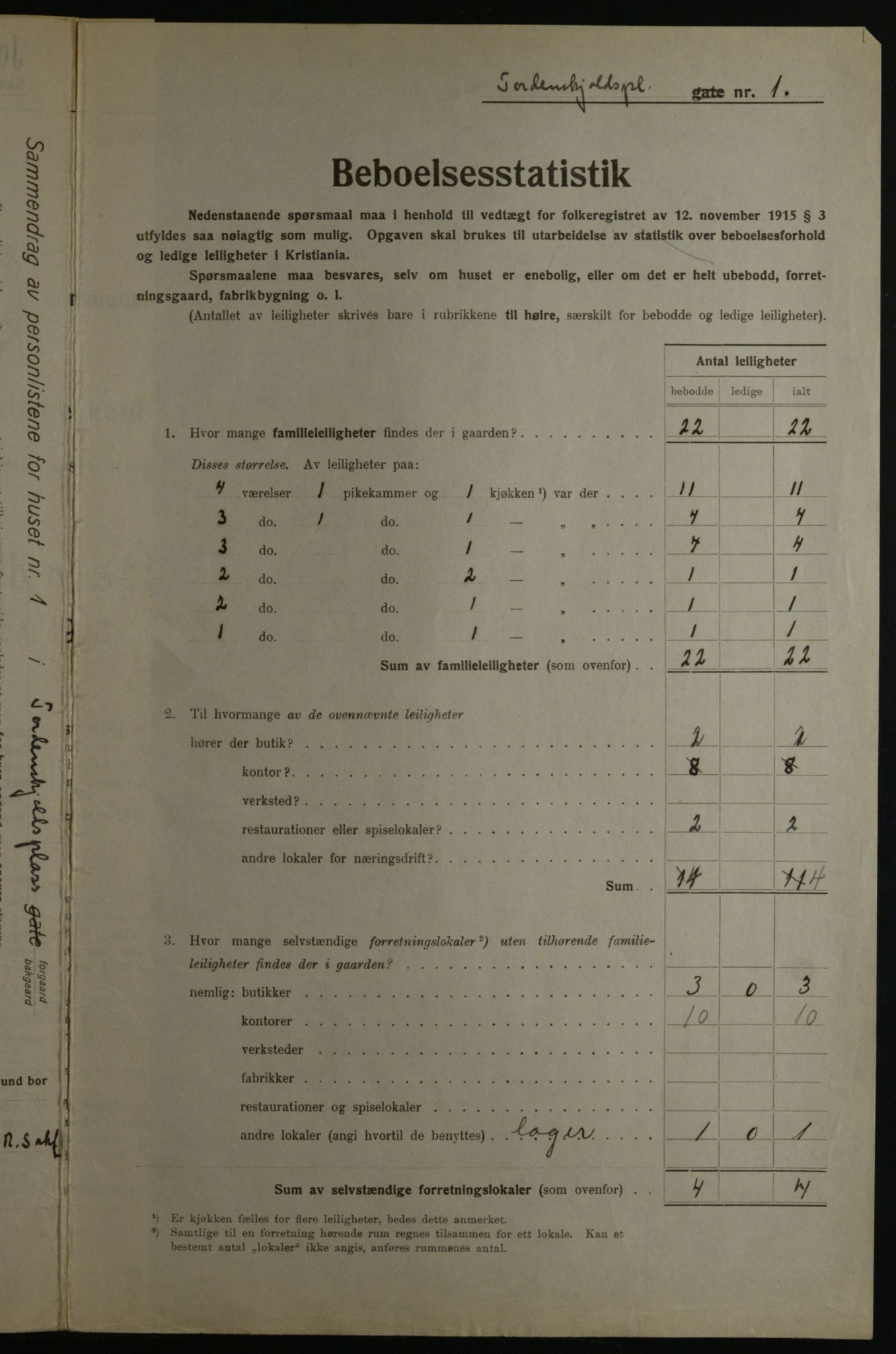 OBA, Kommunal folketelling 1.12.1923 for Kristiania, 1923, s. 125593