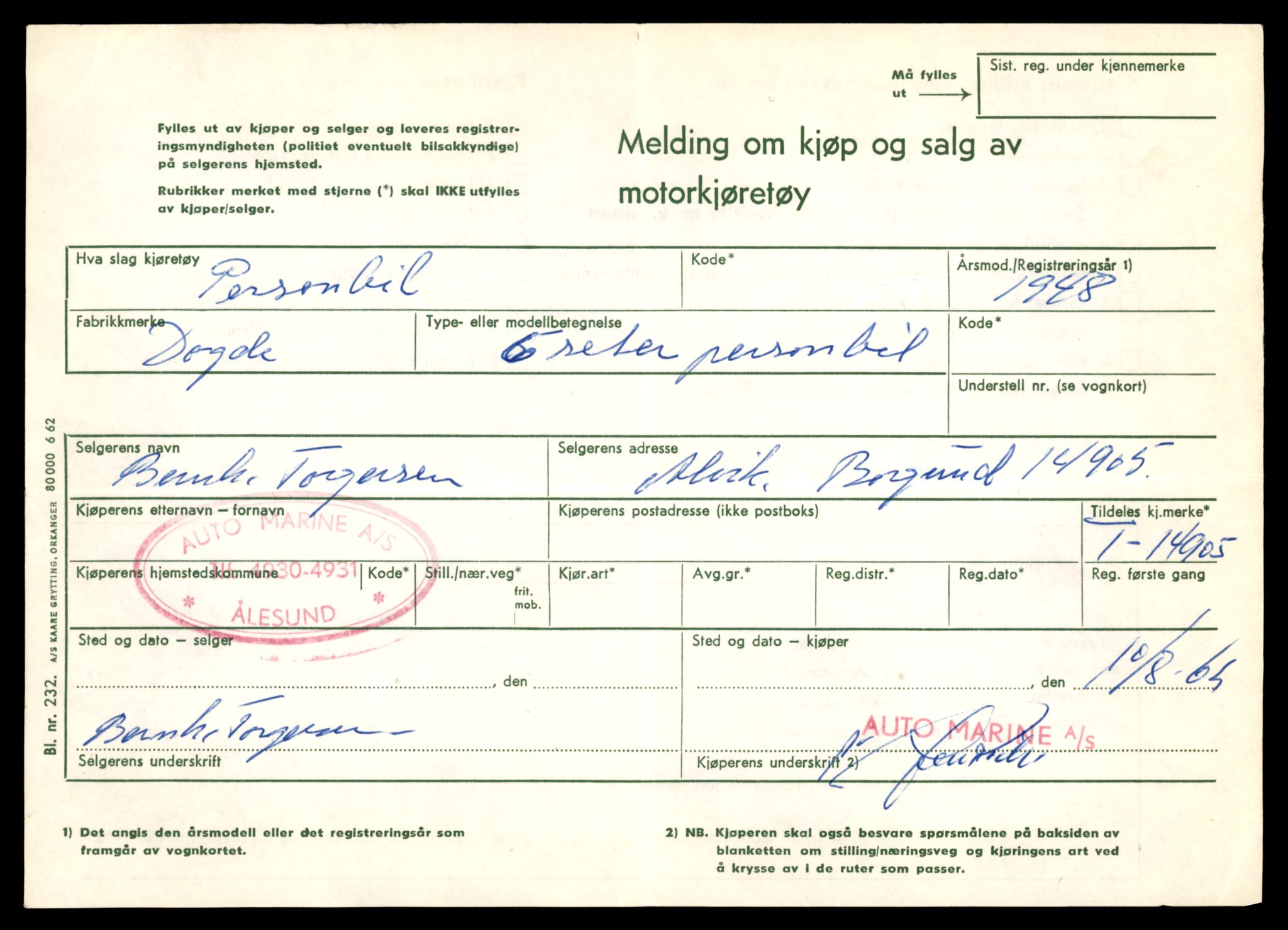 Møre og Romsdal vegkontor - Ålesund trafikkstasjon, AV/SAT-A-4099/F/Fe/L0049: Registreringskort for kjøretøy T 14864 - T 18613, 1927-1998, s. 973