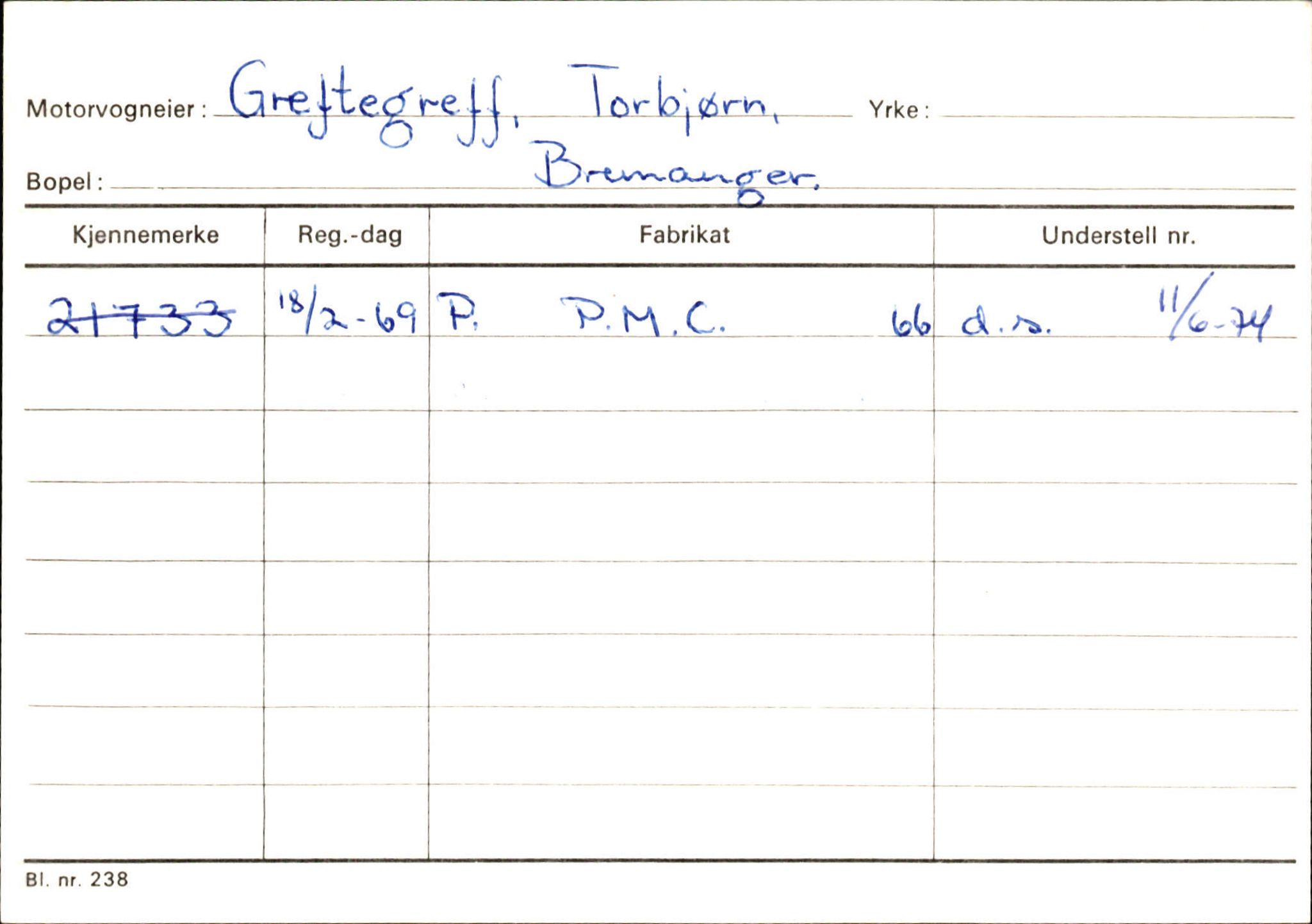 Statens vegvesen, Sogn og Fjordane vegkontor, AV/SAB-A-5301/4/F/L0133: Eigarregister Bremanger A-Å. Gaular A-H, 1945-1975, s. 547