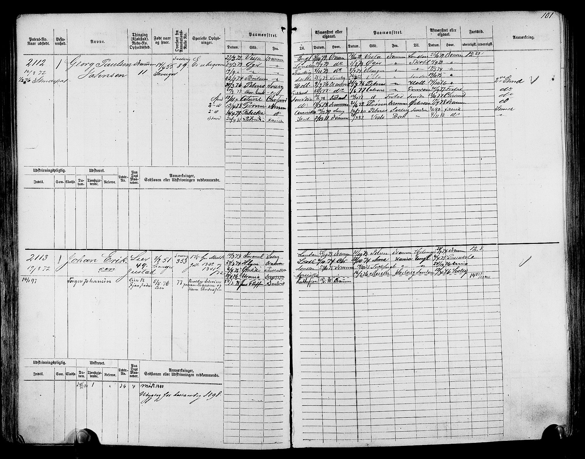 Drammen innrulleringsdistrikt, AV/SAKO-A-781/F/Fc/L0003: Hovedrulle, 1871, s. 102