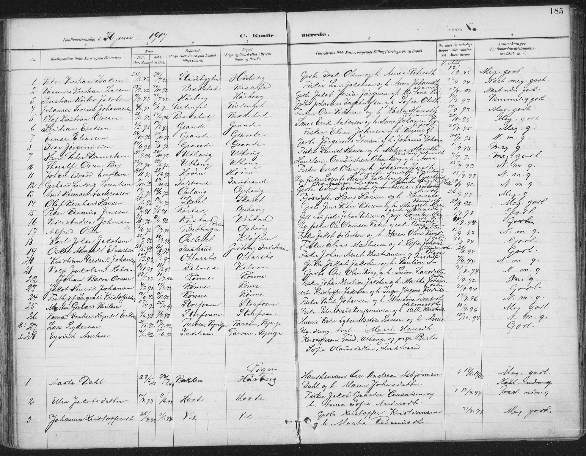 Ministerialprotokoller, klokkerbøker og fødselsregistre - Sør-Trøndelag, AV/SAT-A-1456/659/L0743: Ministerialbok nr. 659A13, 1893-1910, s. 185