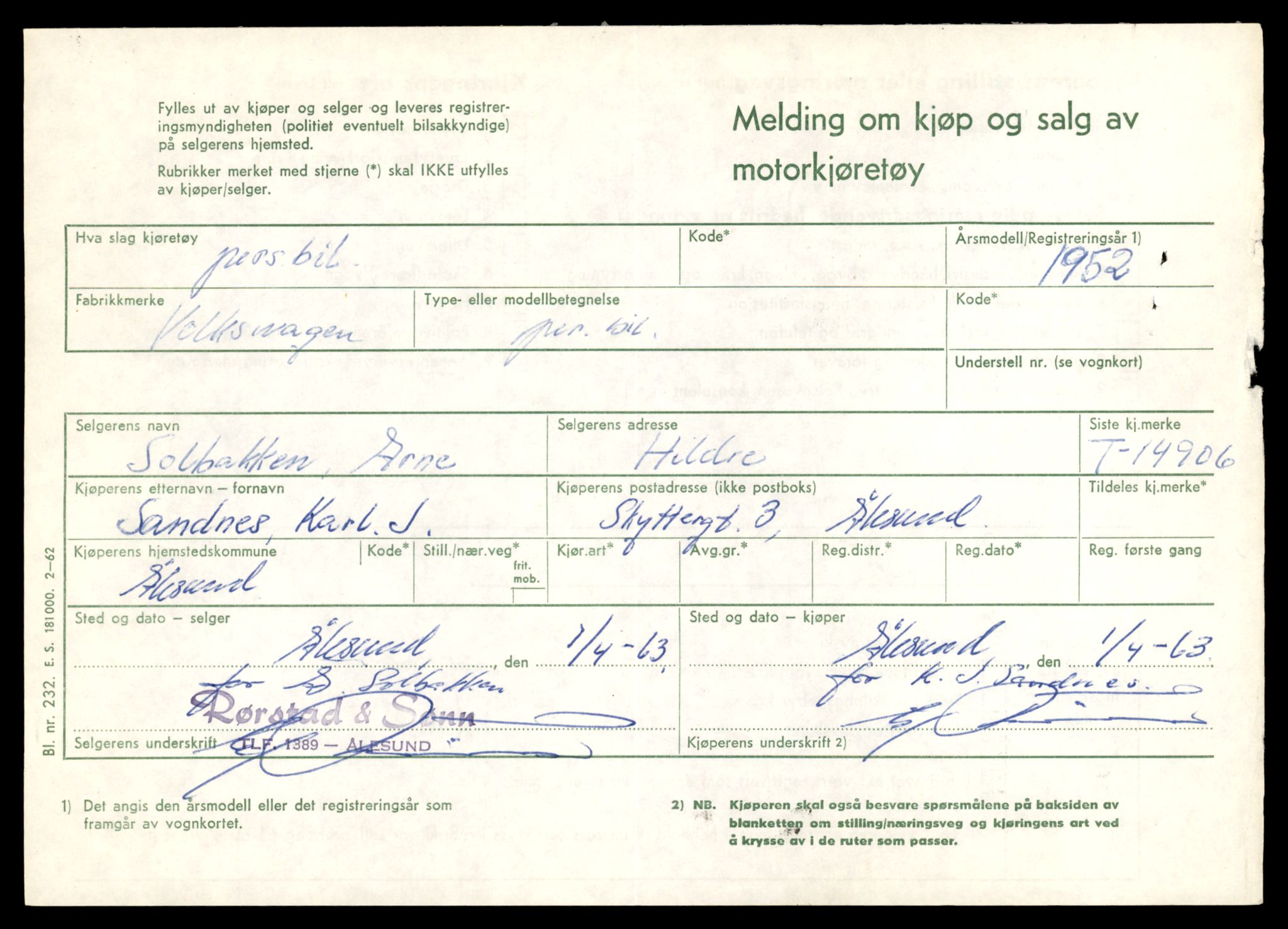 Møre og Romsdal vegkontor - Ålesund trafikkstasjon, AV/SAT-A-4099/F/Fe/L0049: Registreringskort for kjøretøy T 14864 - T 18613, 1927-1998, s. 997