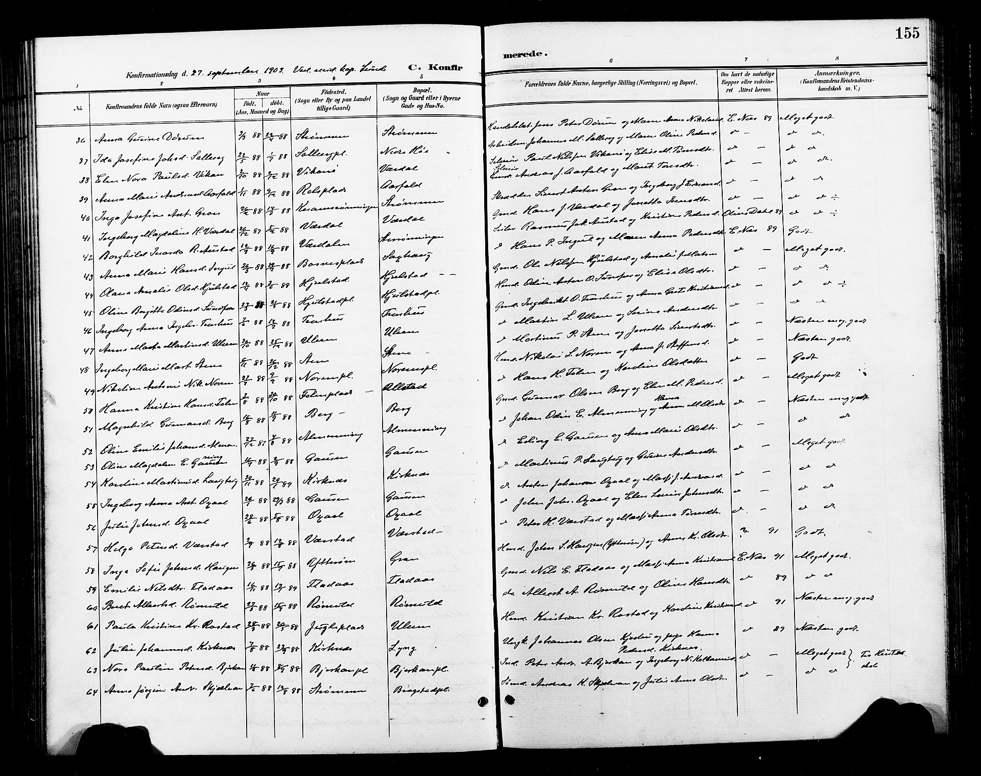Ministerialprotokoller, klokkerbøker og fødselsregistre - Nord-Trøndelag, SAT/A-1458/730/L0302: Klokkerbok nr. 730C05, 1898-1924, s. 155