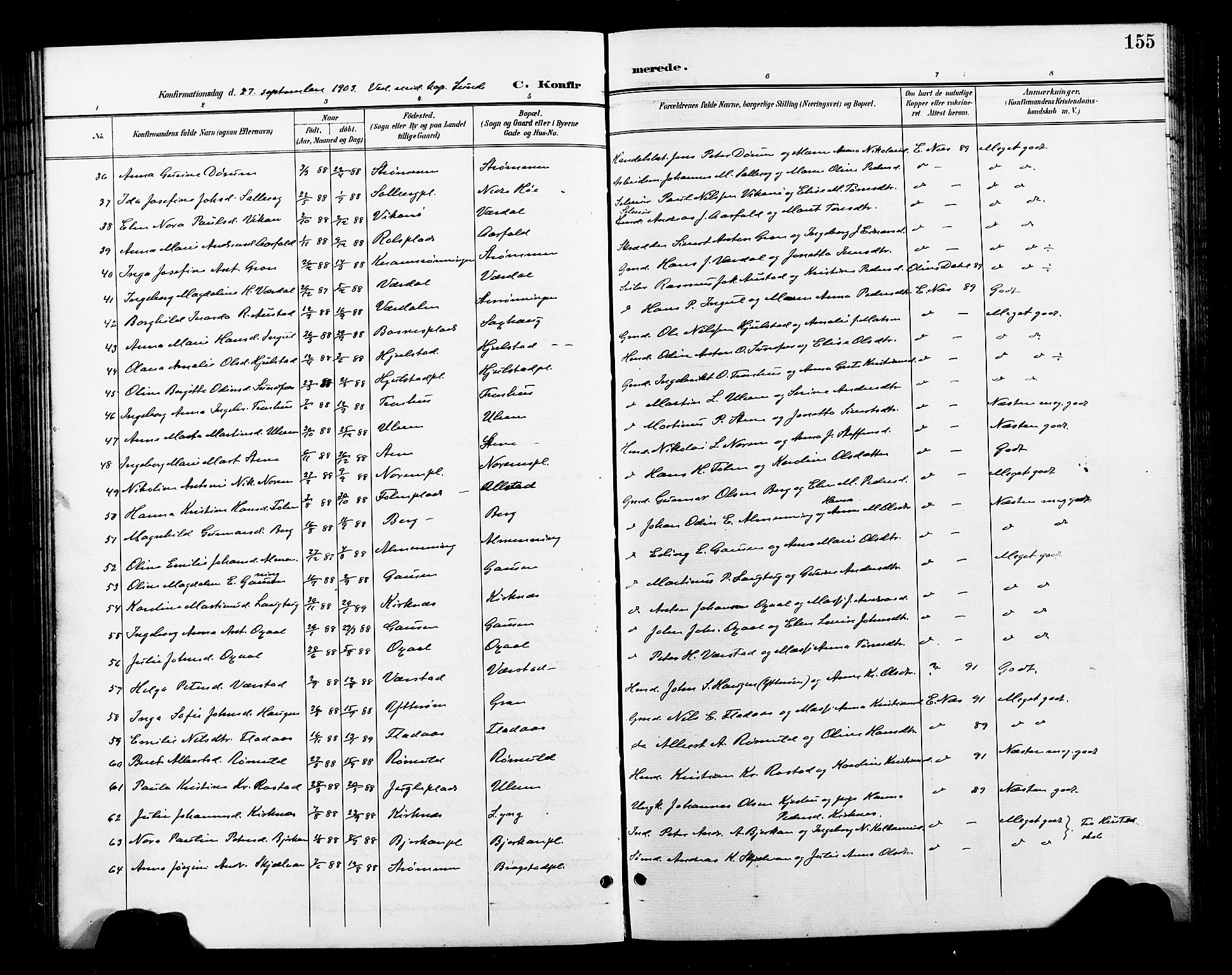 Ministerialprotokoller, klokkerbøker og fødselsregistre - Nord-Trøndelag, AV/SAT-A-1458/730/L0302: Klokkerbok nr. 730C05, 1898-1924, s. 155