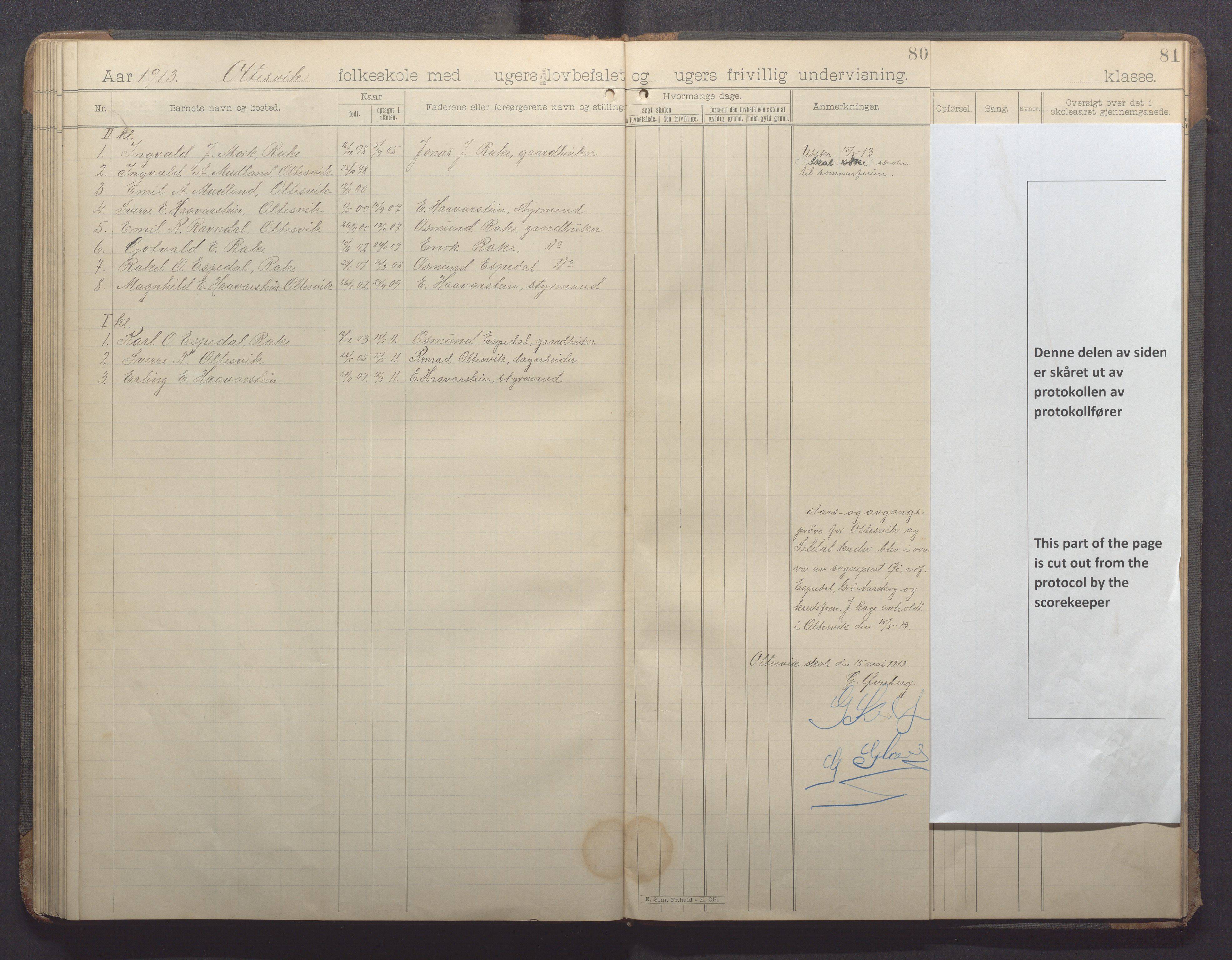 Høle kommune - Oltesvik skole, IKAR/K-100031/H/L0001: Skoleprotokoll, 1894-1915, s. 80