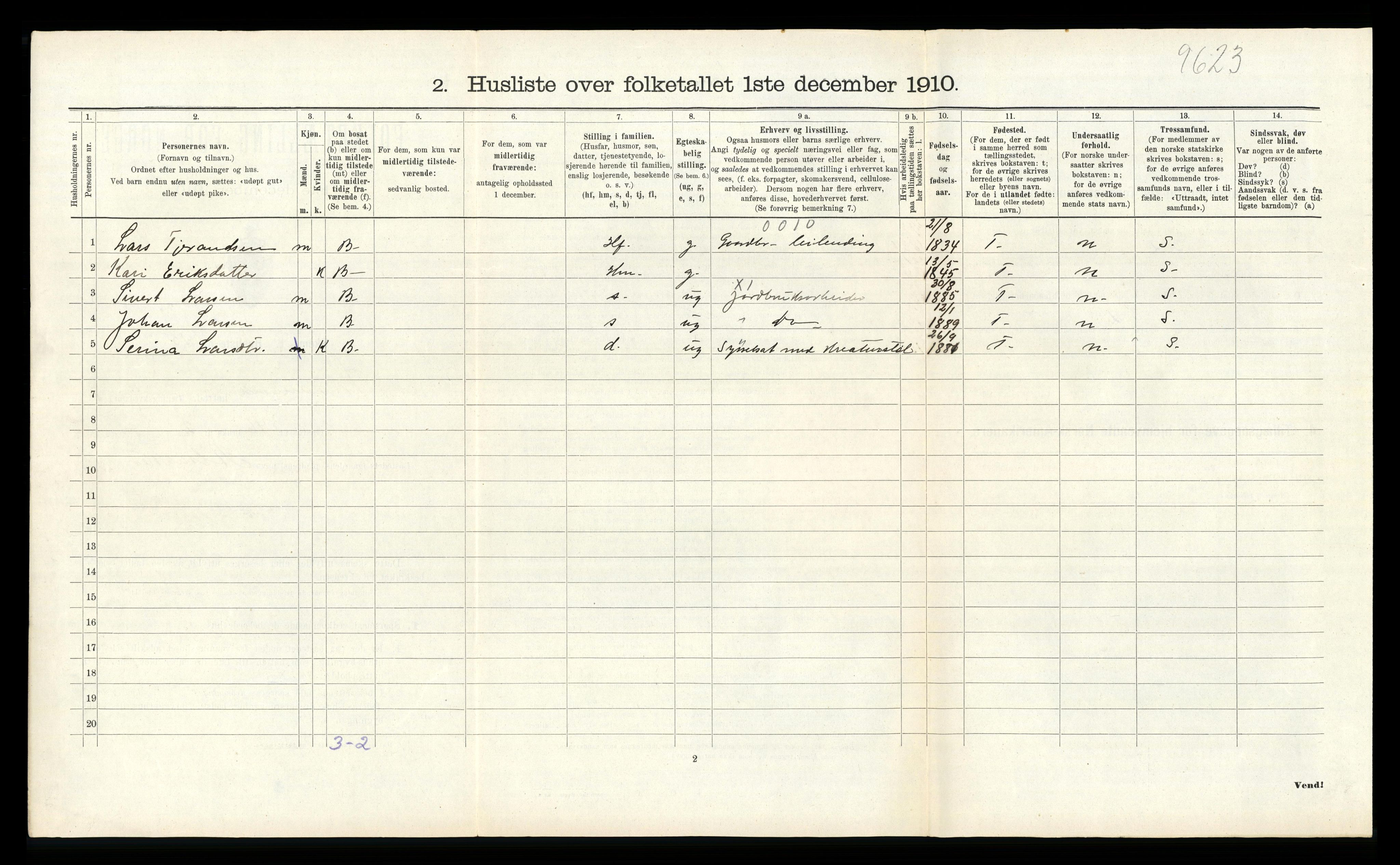 RA, Folketelling 1910 for 1212 Skånevik herred, 1910, s. 442