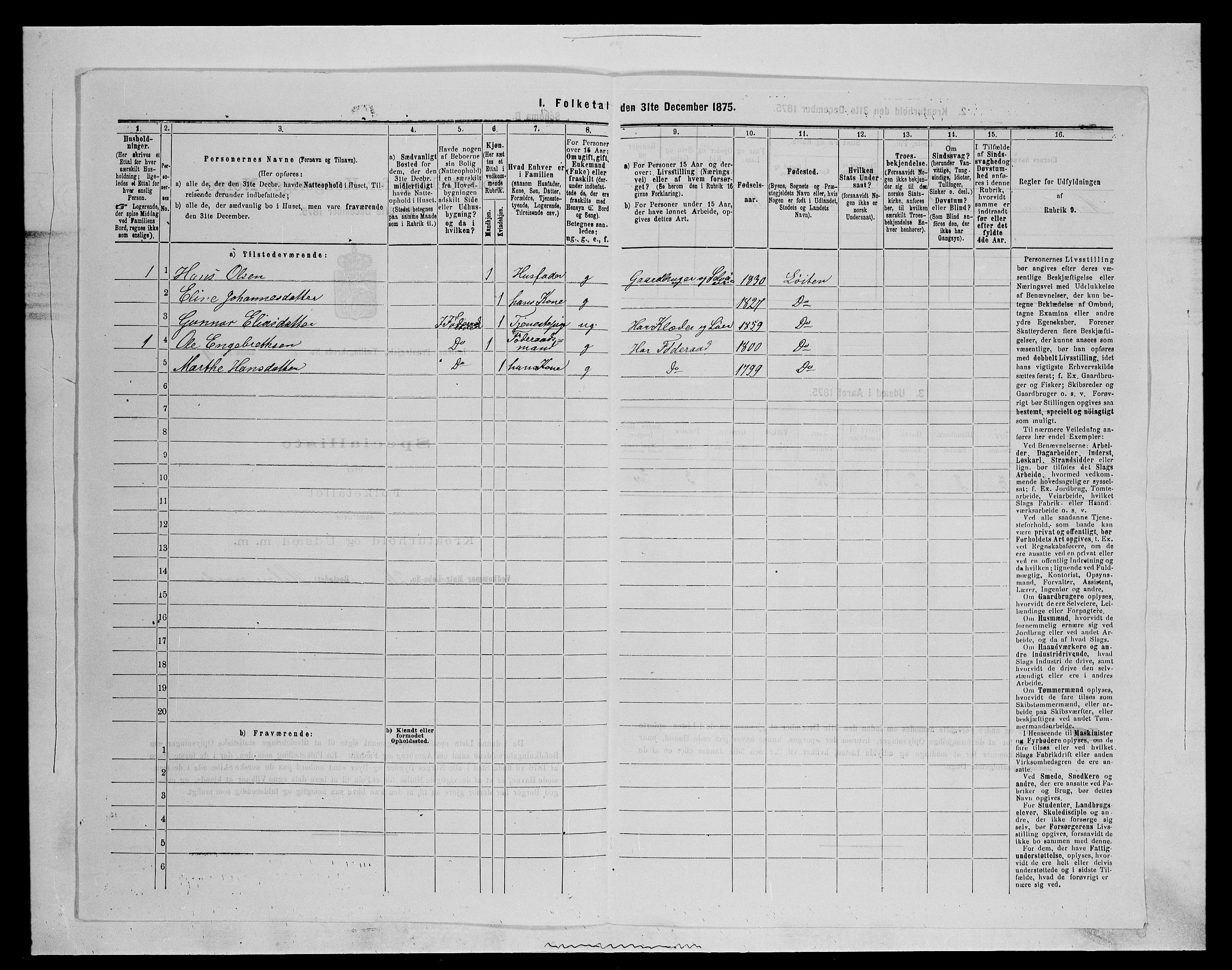 SAH, Folketelling 1875 for 0415P Løten prestegjeld, 1875, s. 1258