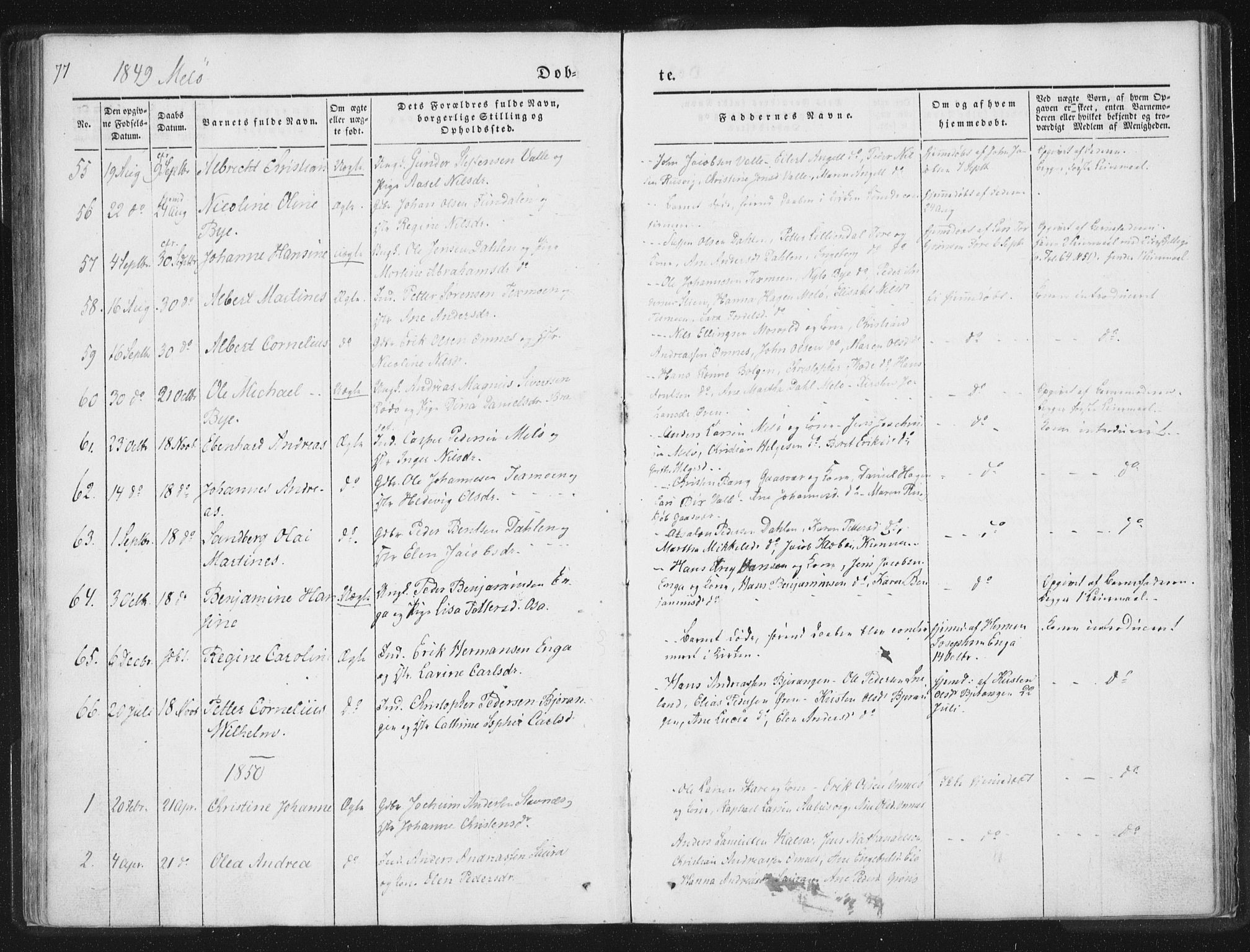 Ministerialprotokoller, klokkerbøker og fødselsregistre - Nordland, SAT/A-1459/841/L0602: Ministerialbok nr. 841A08 /2, 1845-1859, s. 77