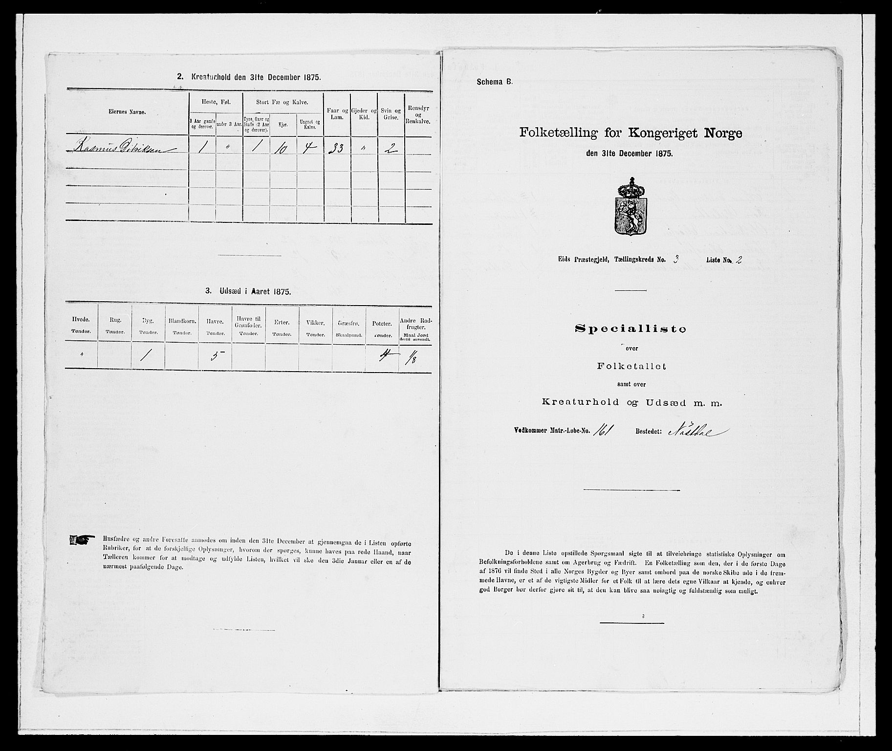 SAB, Folketelling 1875 for 1443P Eid prestegjeld, 1875, s. 232