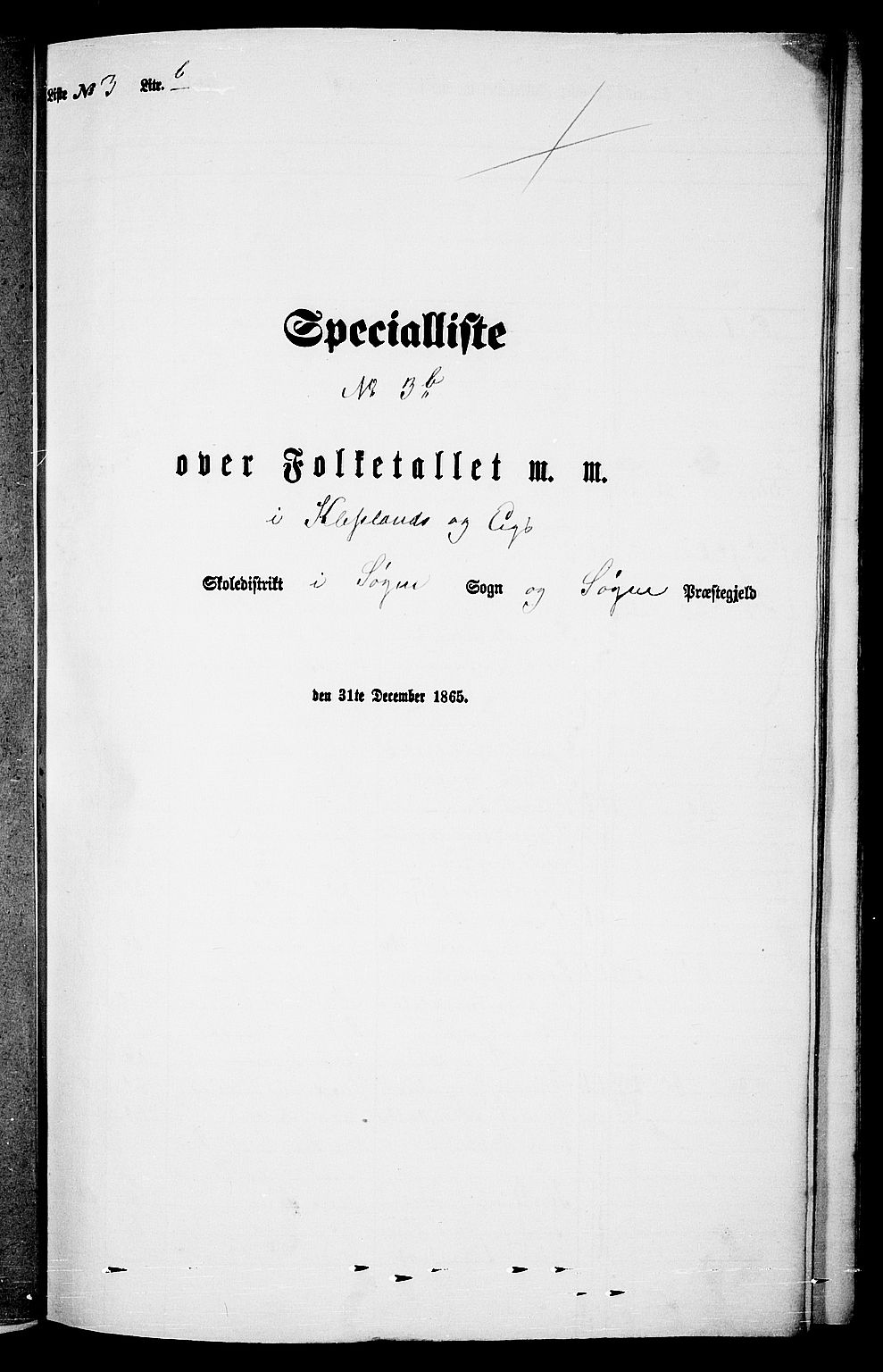 RA, Folketelling 1865 for 1018P Søgne prestegjeld, 1865, s. 72