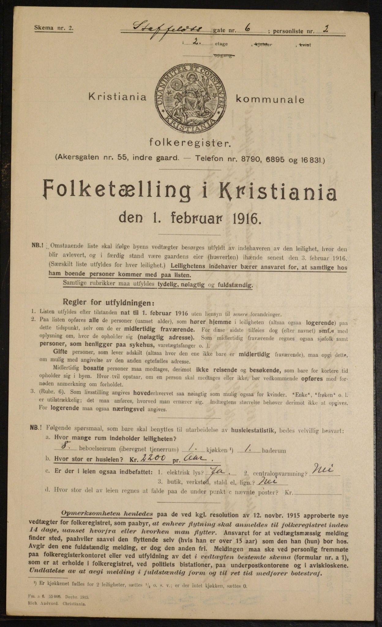 OBA, Kommunal folketelling 1.2.1916 for Kristiania, 1916, s. 103271