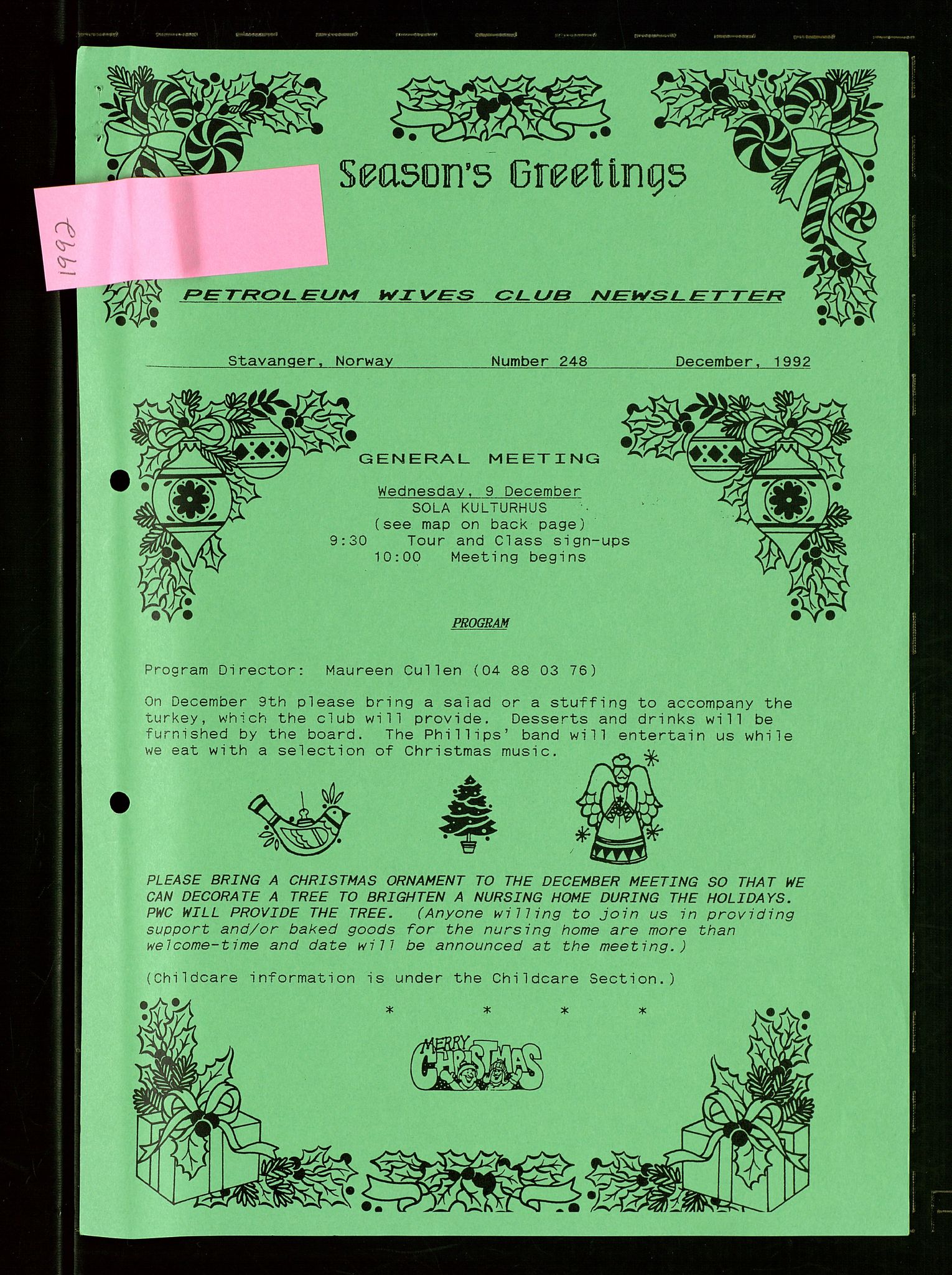 PA 1547 - Petroleum Wives Club, AV/SAST-A-101974/X/Xa/L0003: Newsletter, 1988-1994