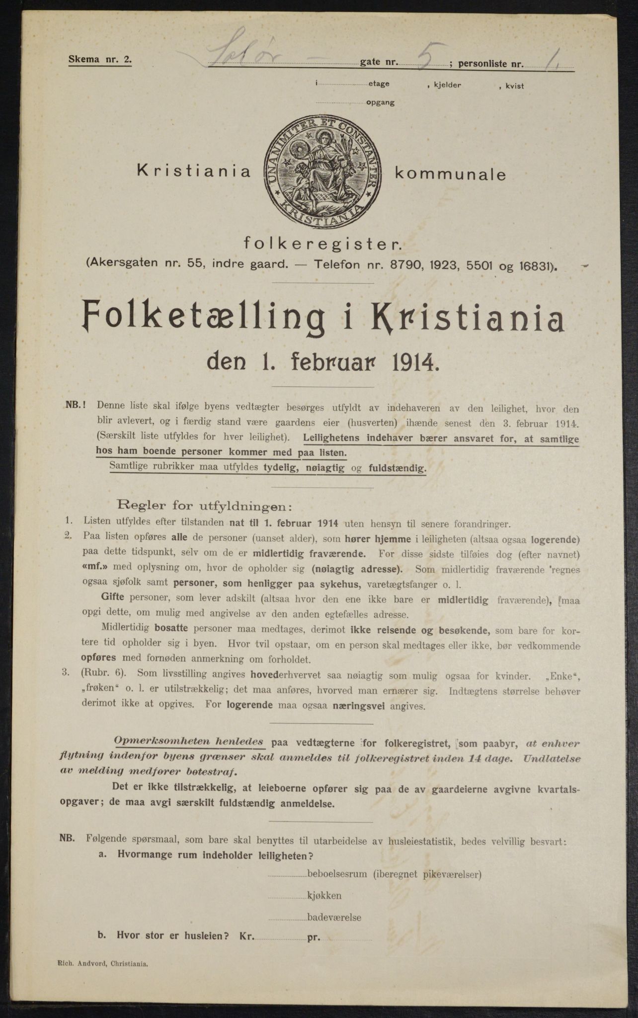 OBA, Kommunal folketelling 1.2.1914 for Kristiania, 1914, s. 99571