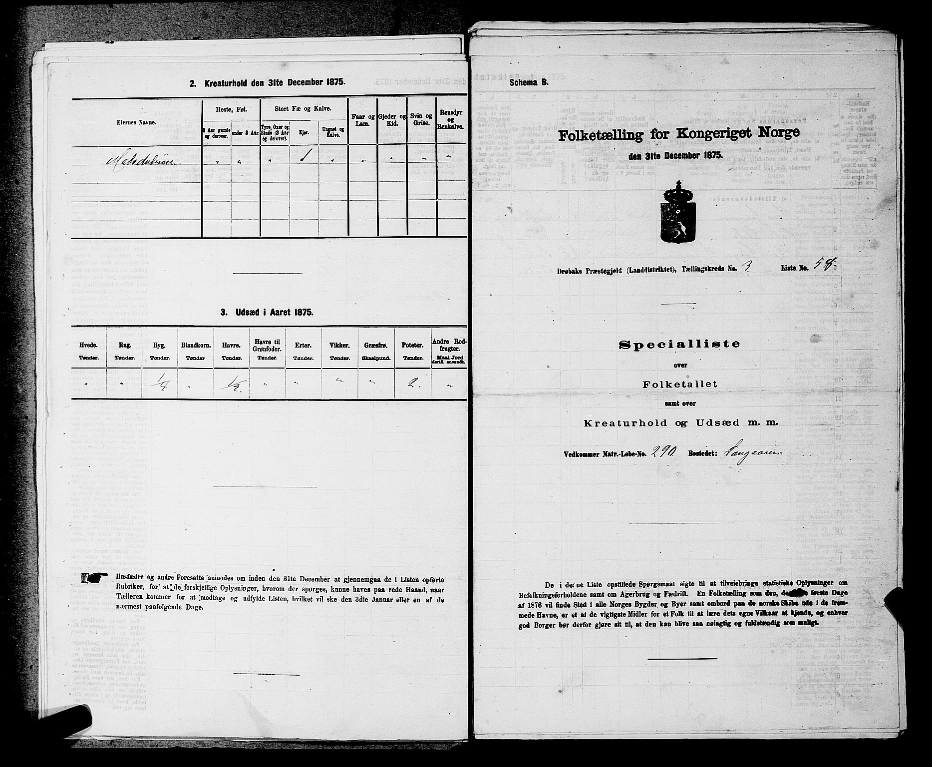 RA, Folketelling 1875 for 0215L Drøbak prestegjeld, Frogn sokn, 1875, s. 488