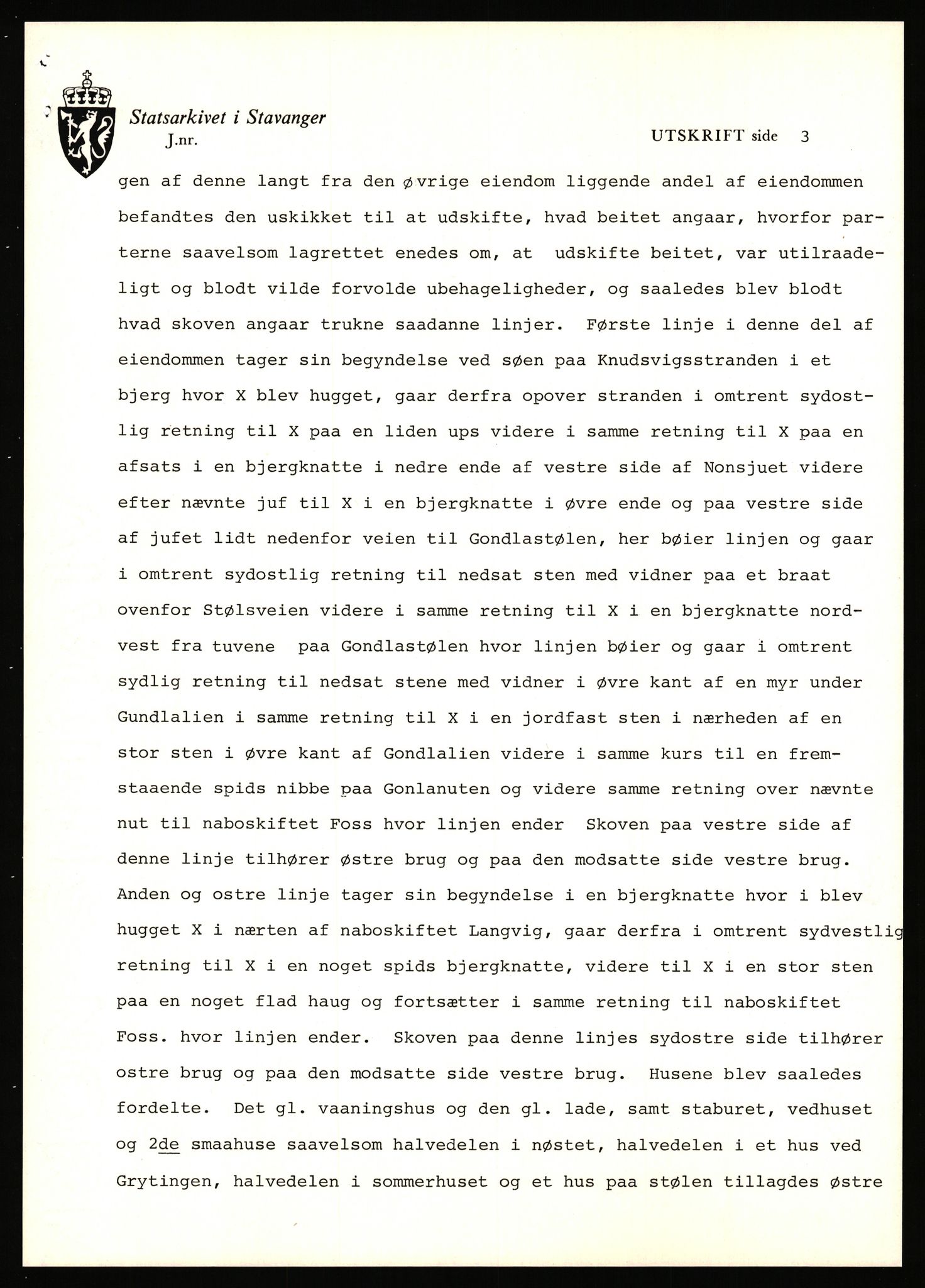 Statsarkivet i Stavanger, AV/SAST-A-101971/03/Y/Yj/L0048: Avskrifter sortert etter gårdsnavn: Kluge - Kristianslyst, 1750-1930, s. 60