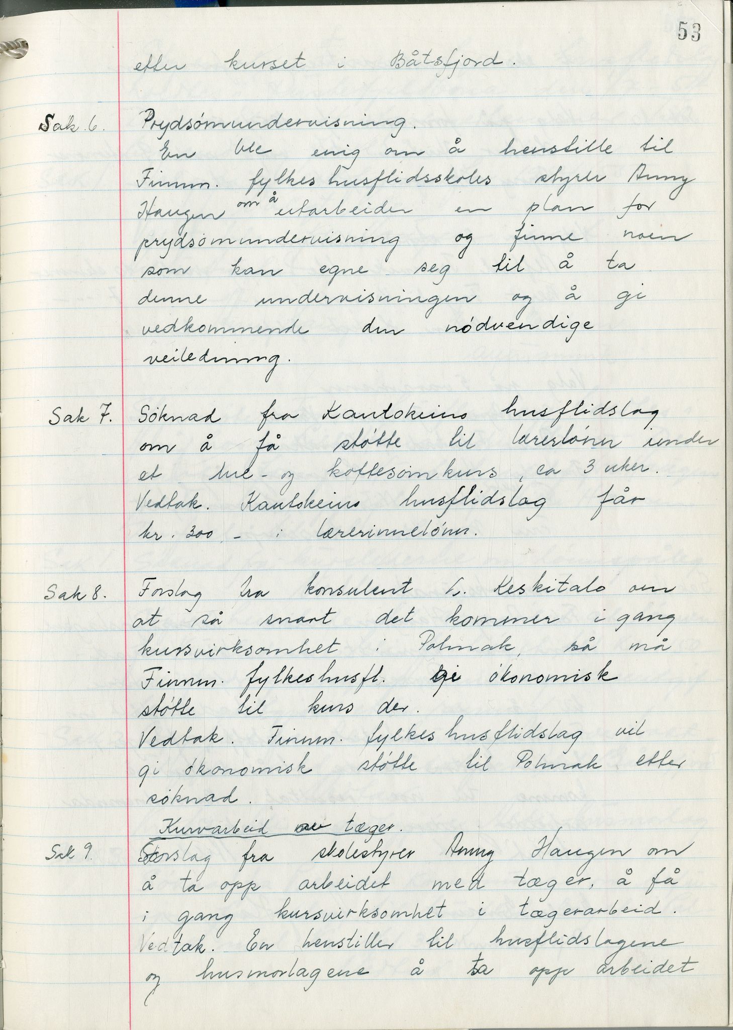 Finnmark Husflidslag, FMFB/A-1134/A/L0001: Møtebok, 1948-1970, s. 55